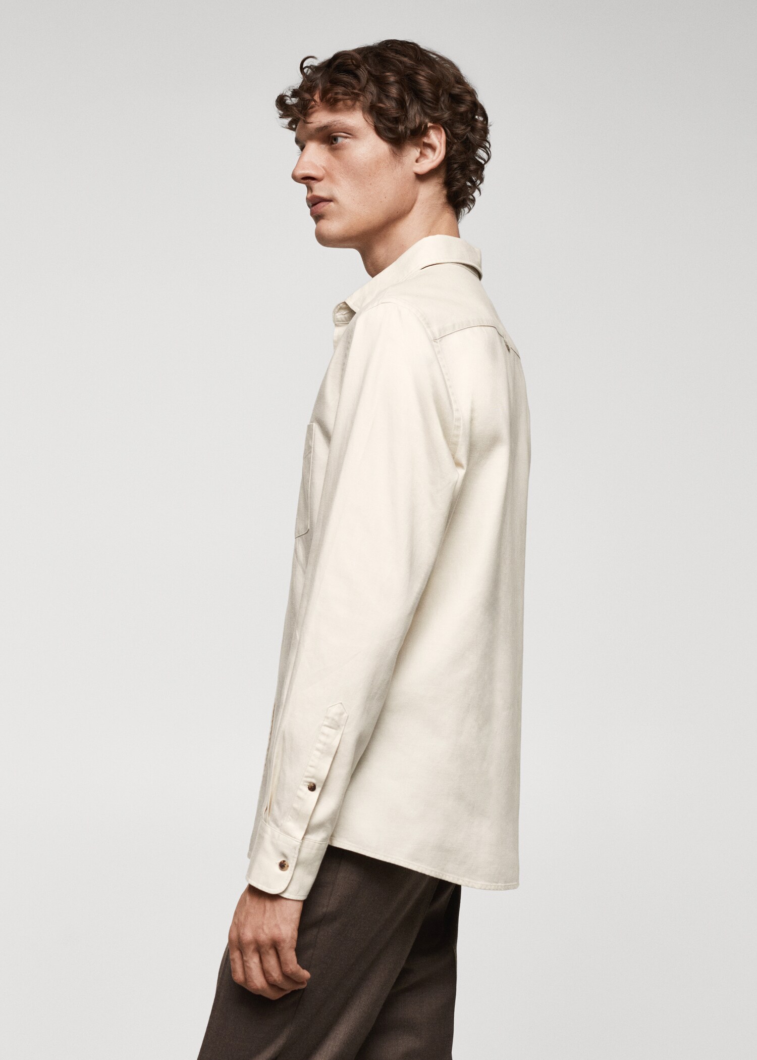 Brushed cotton twill shirt - Details of the article 2