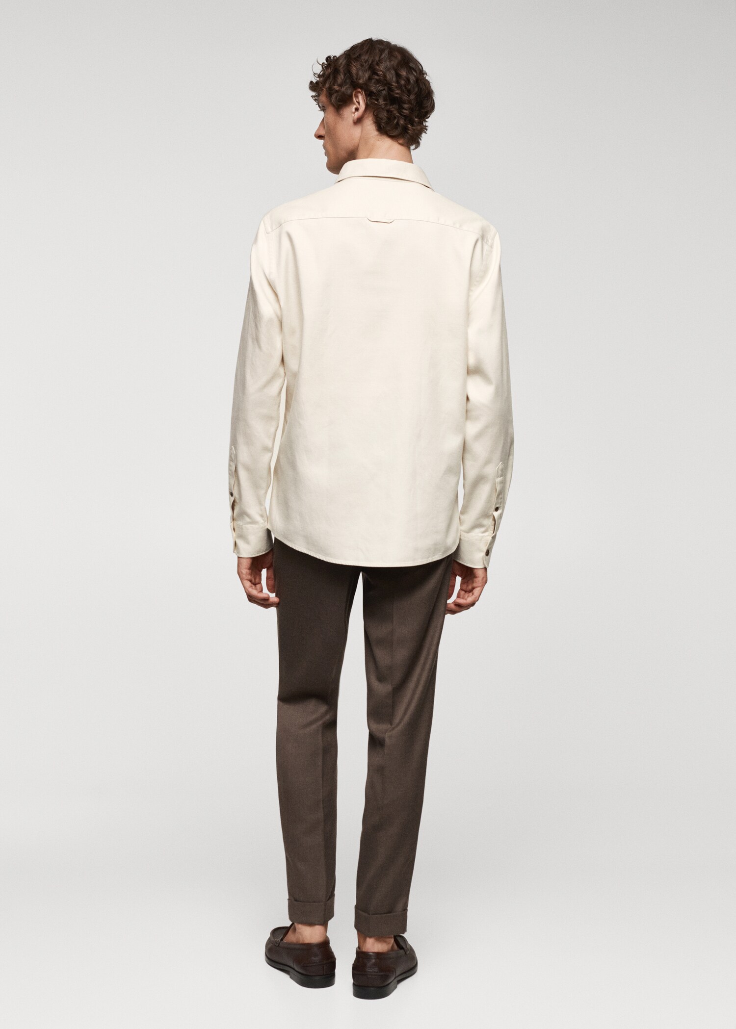 Brushed cotton twill shirt - Reverse of the article