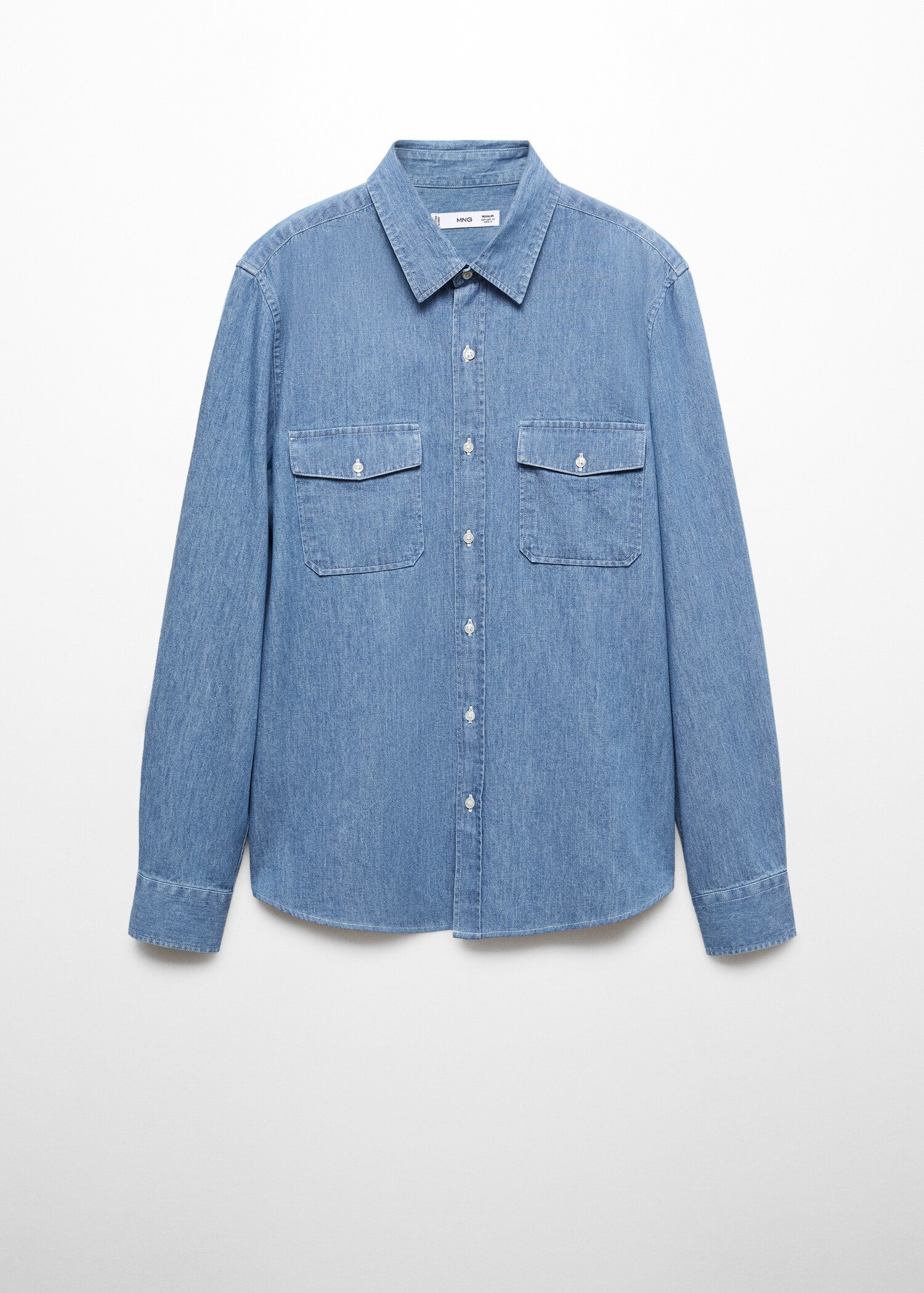 Denim overshirt with pockets - Article without model