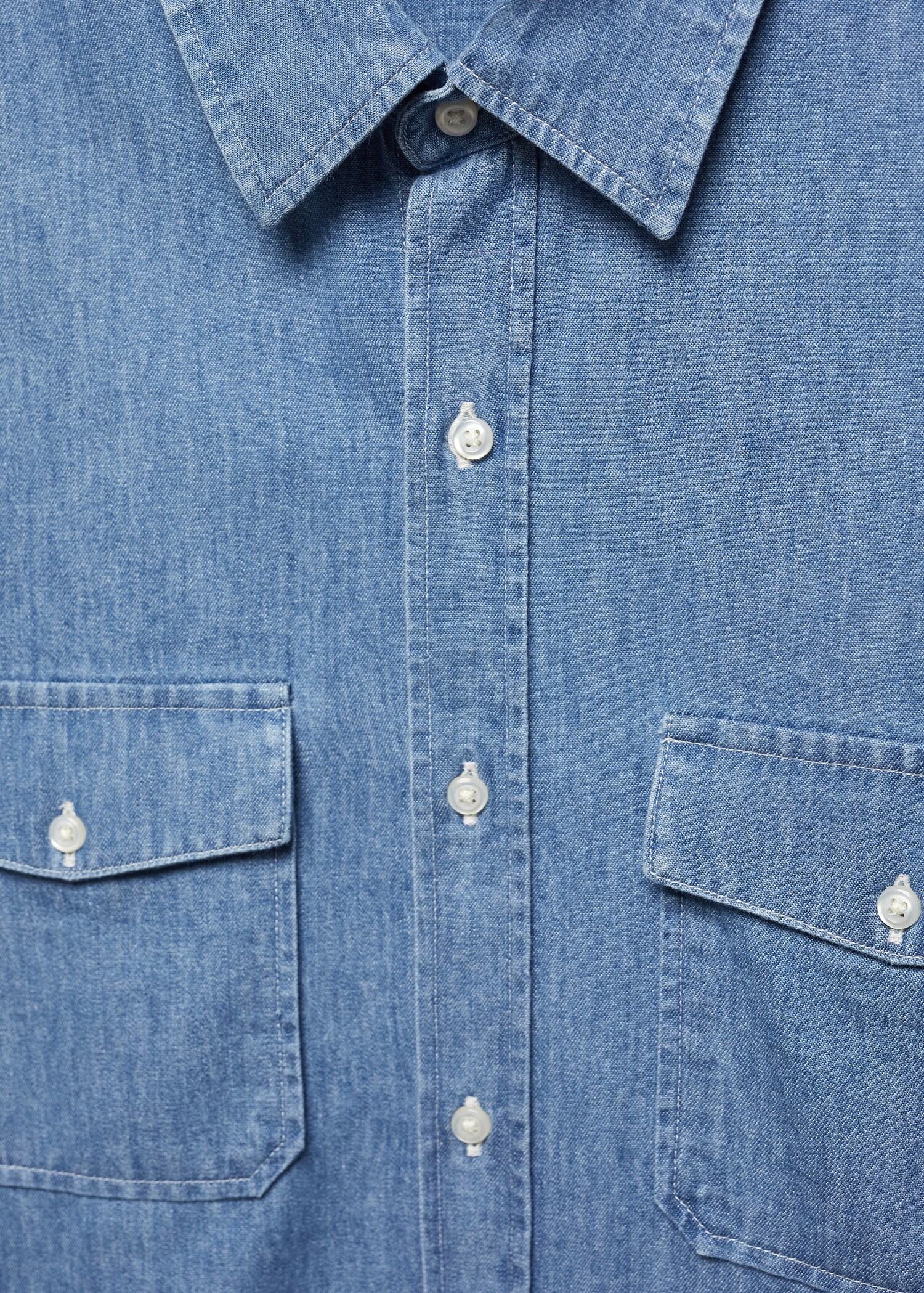 Denim overshirt with pockets - Details of the article 8