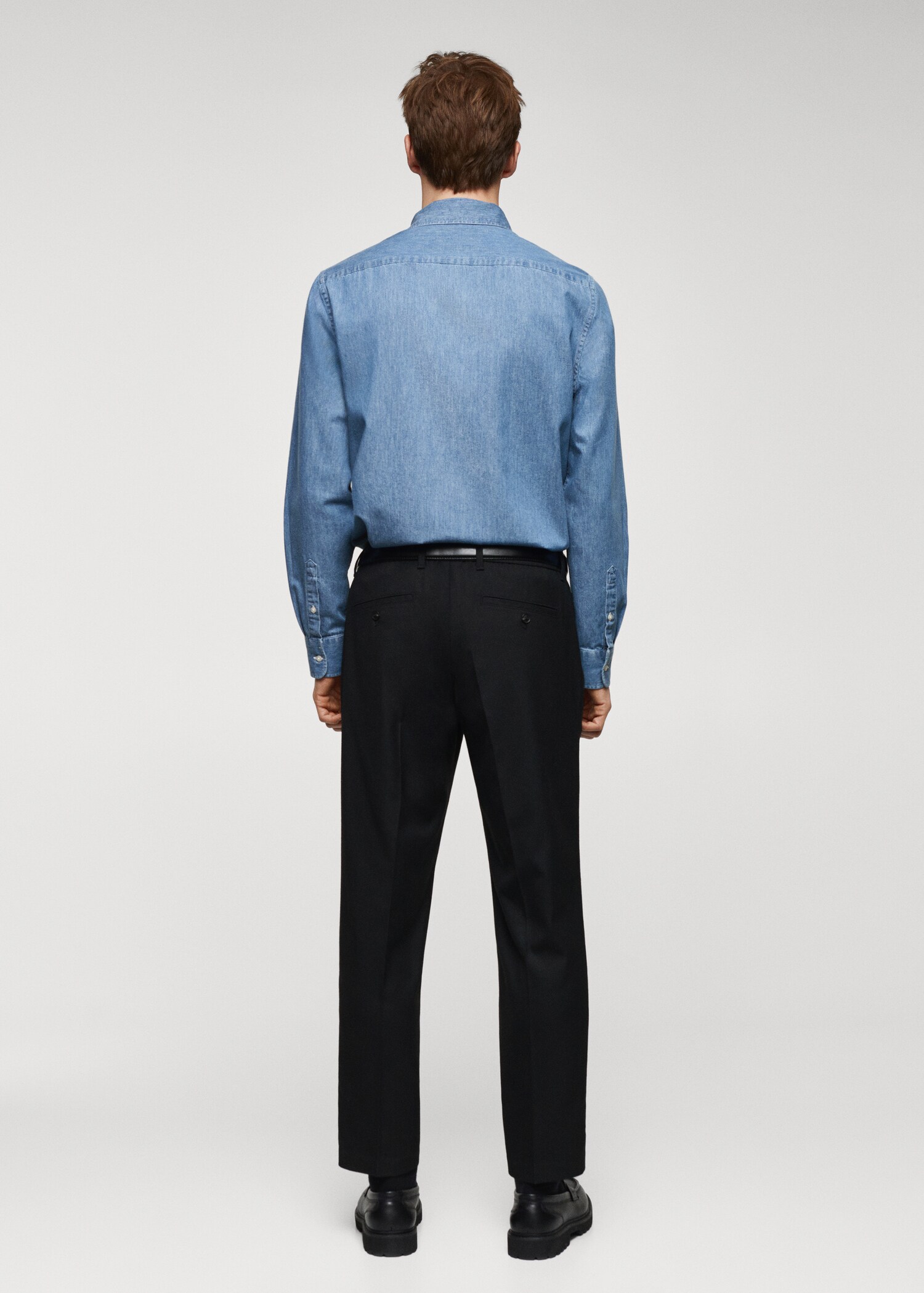 Denim overshirt with pockets - Reverse of the article