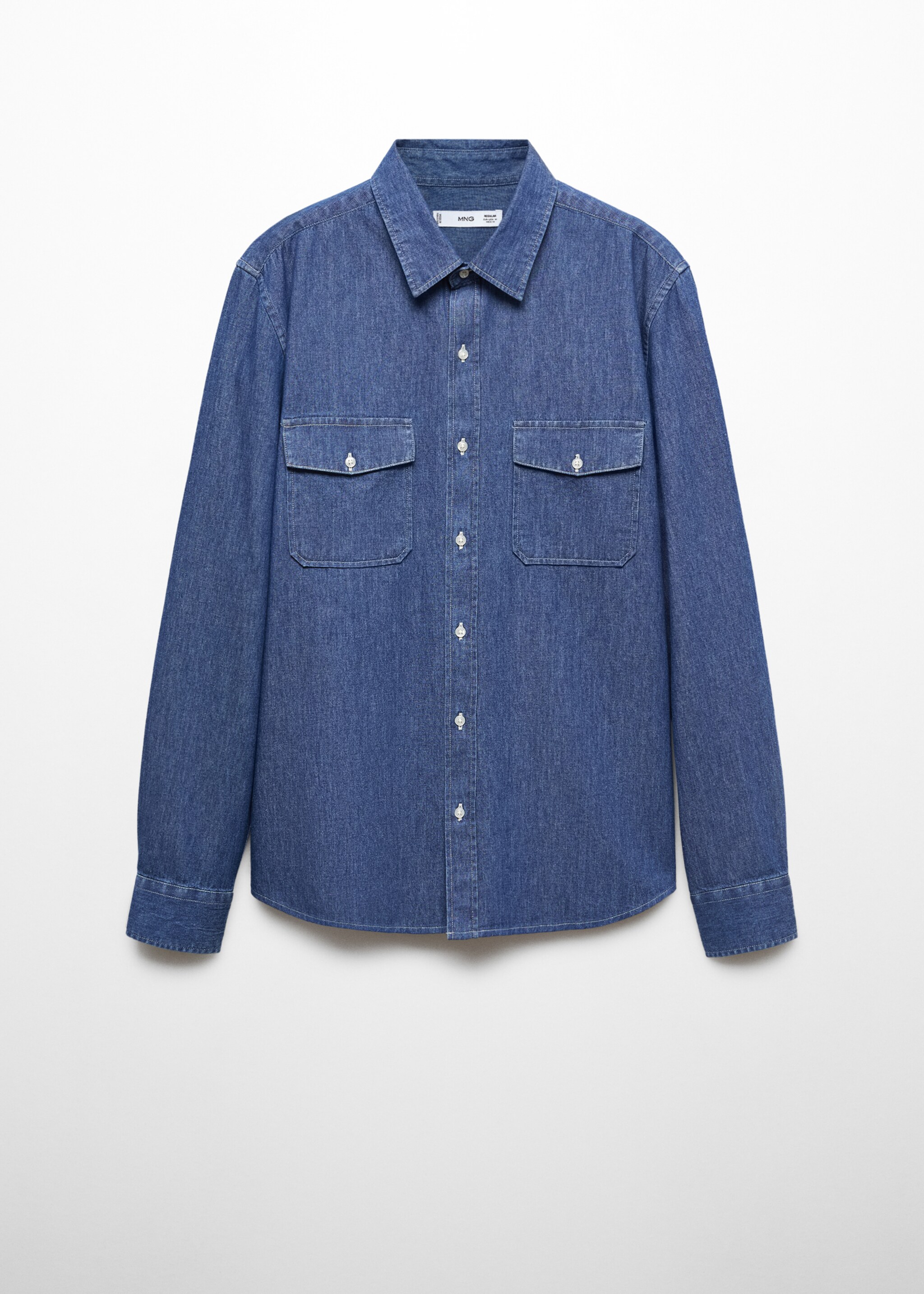Denim overshirt with pockets - Article without model