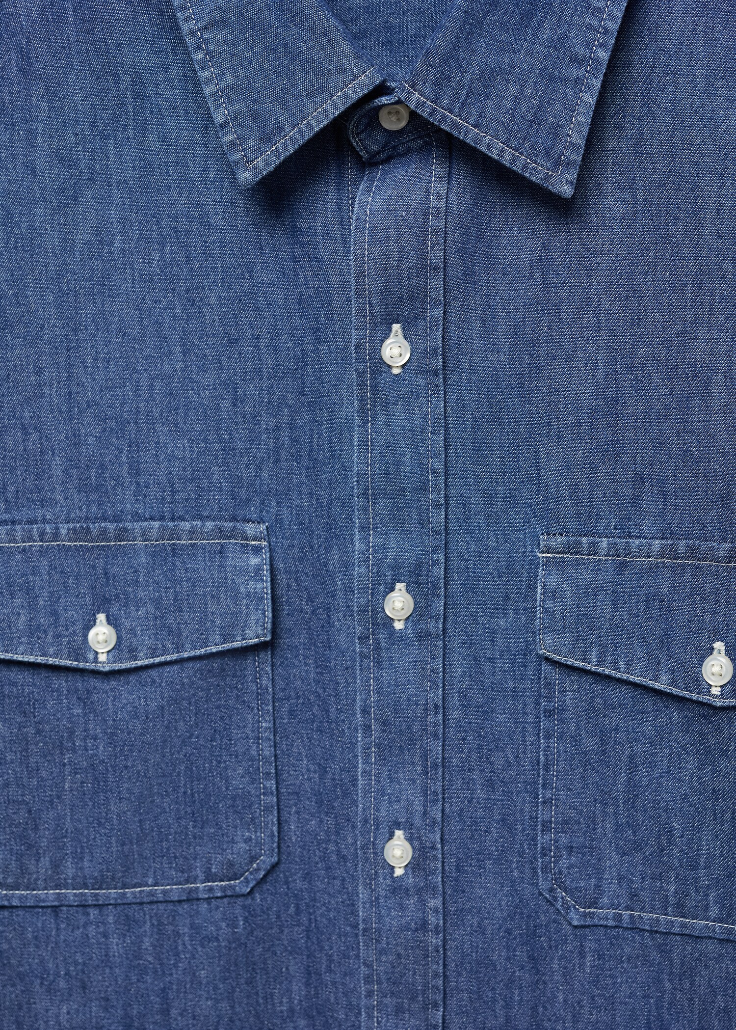 Denim overshirt with pockets - Details of the article 8