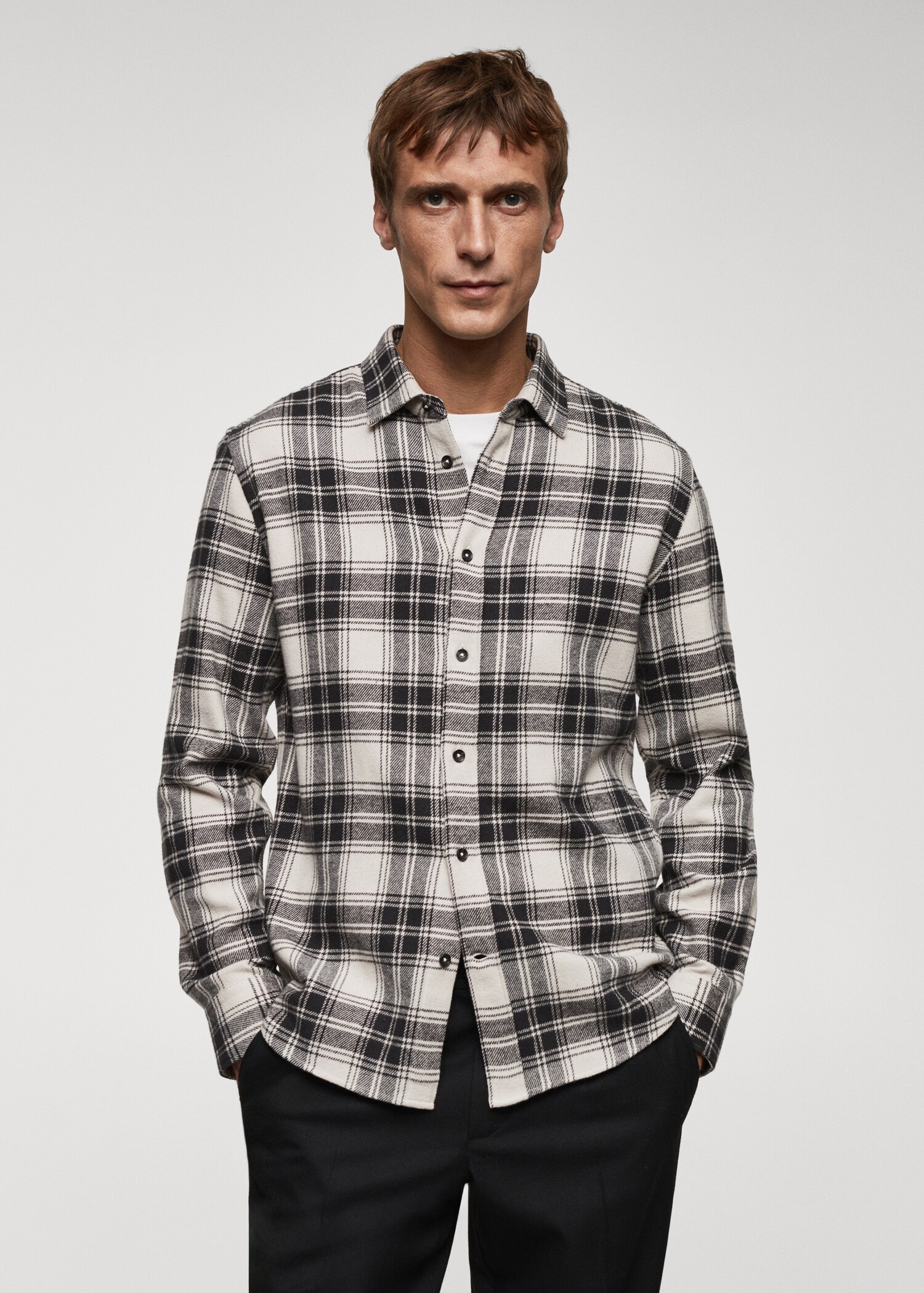 Chemise regular fit flanelle carreaux - Plan moyen