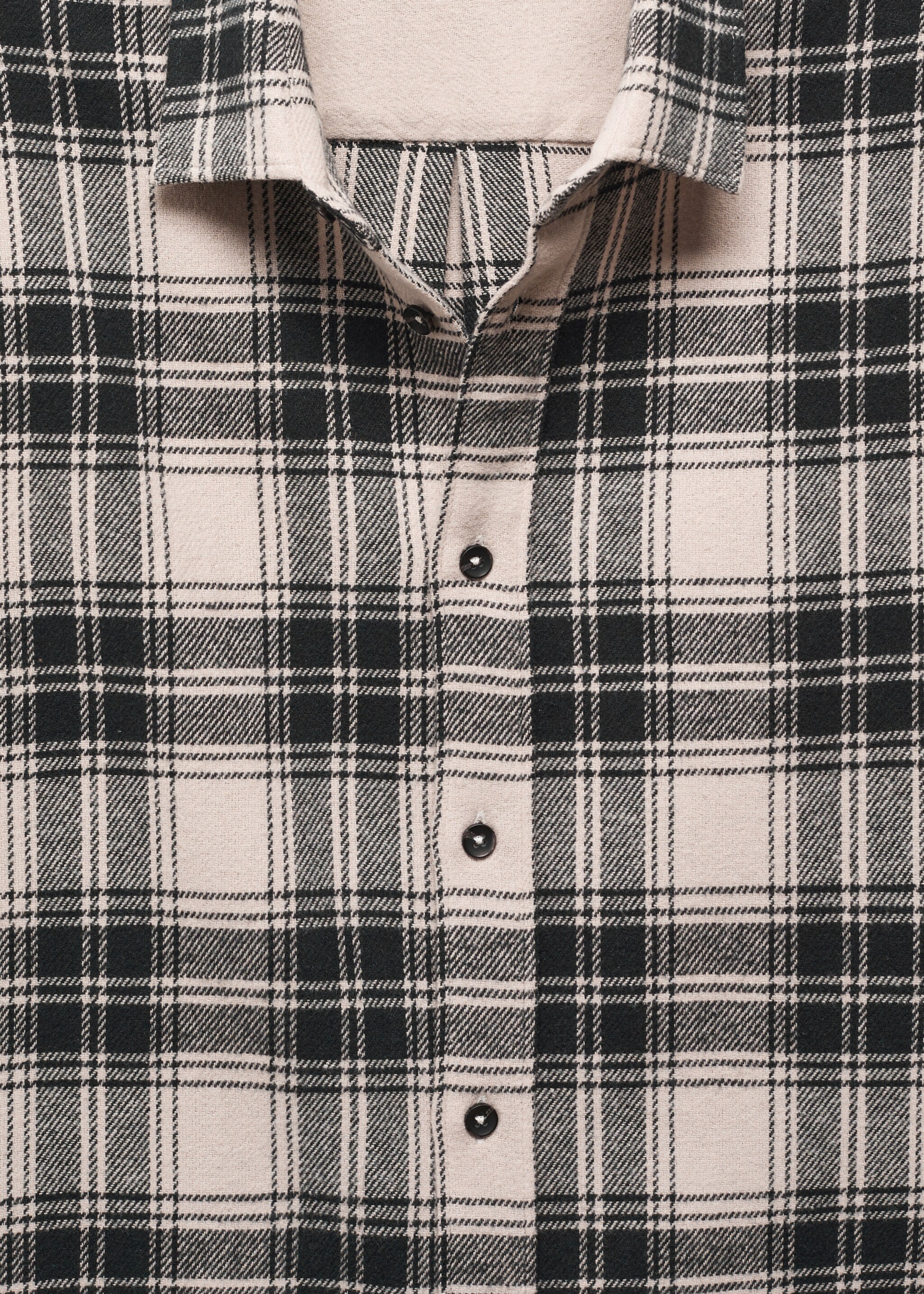 Camisa regular fit franela cuadros - Detalle del artículo 8, Blanco. Ref: 67080637-00.