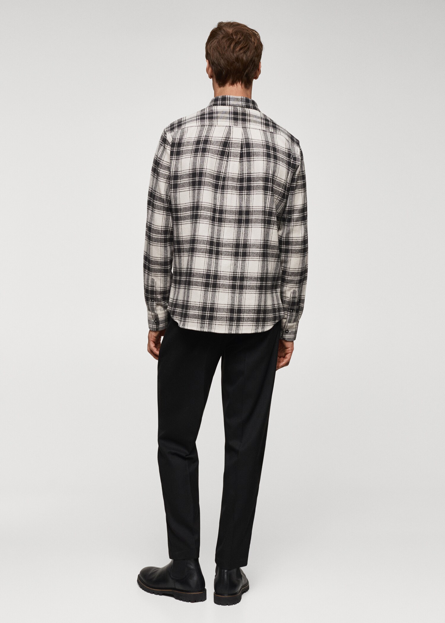 Chemise regular fit flanelle carreaux - Verso de l’article