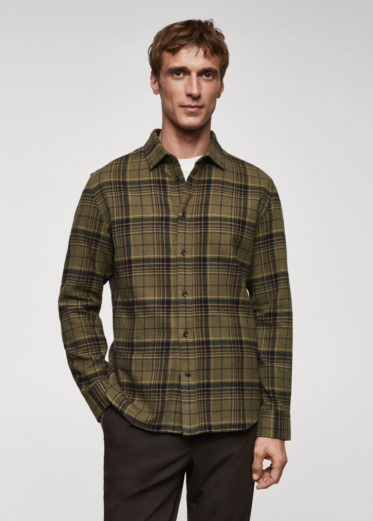 Chemise regular fit flanelle carreaux - Plan moyen