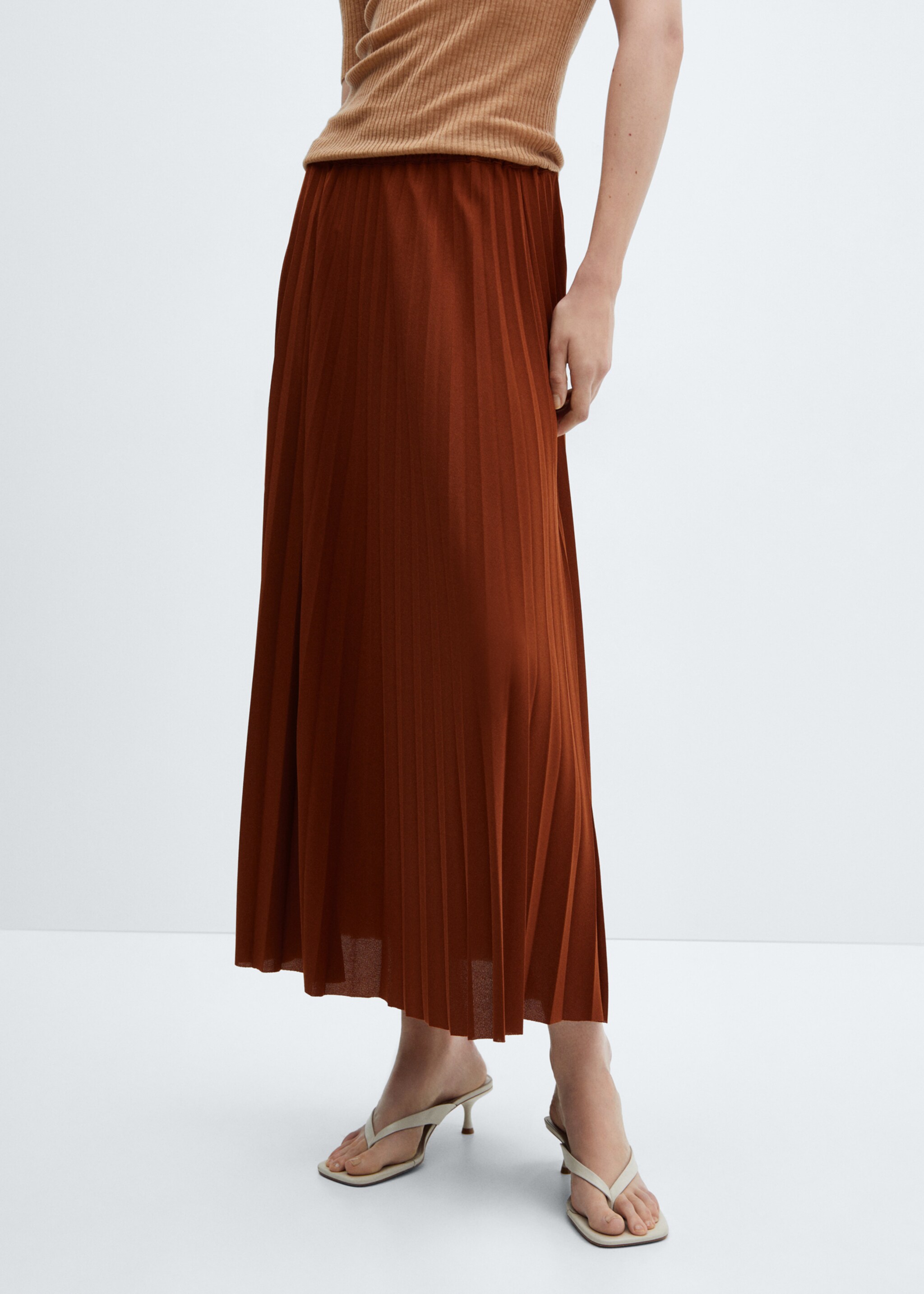Pleated long skirt - Medium plane