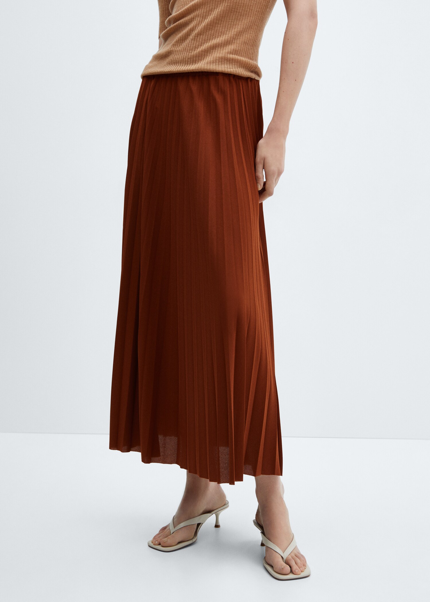 Pleated long skirt - Medium plane