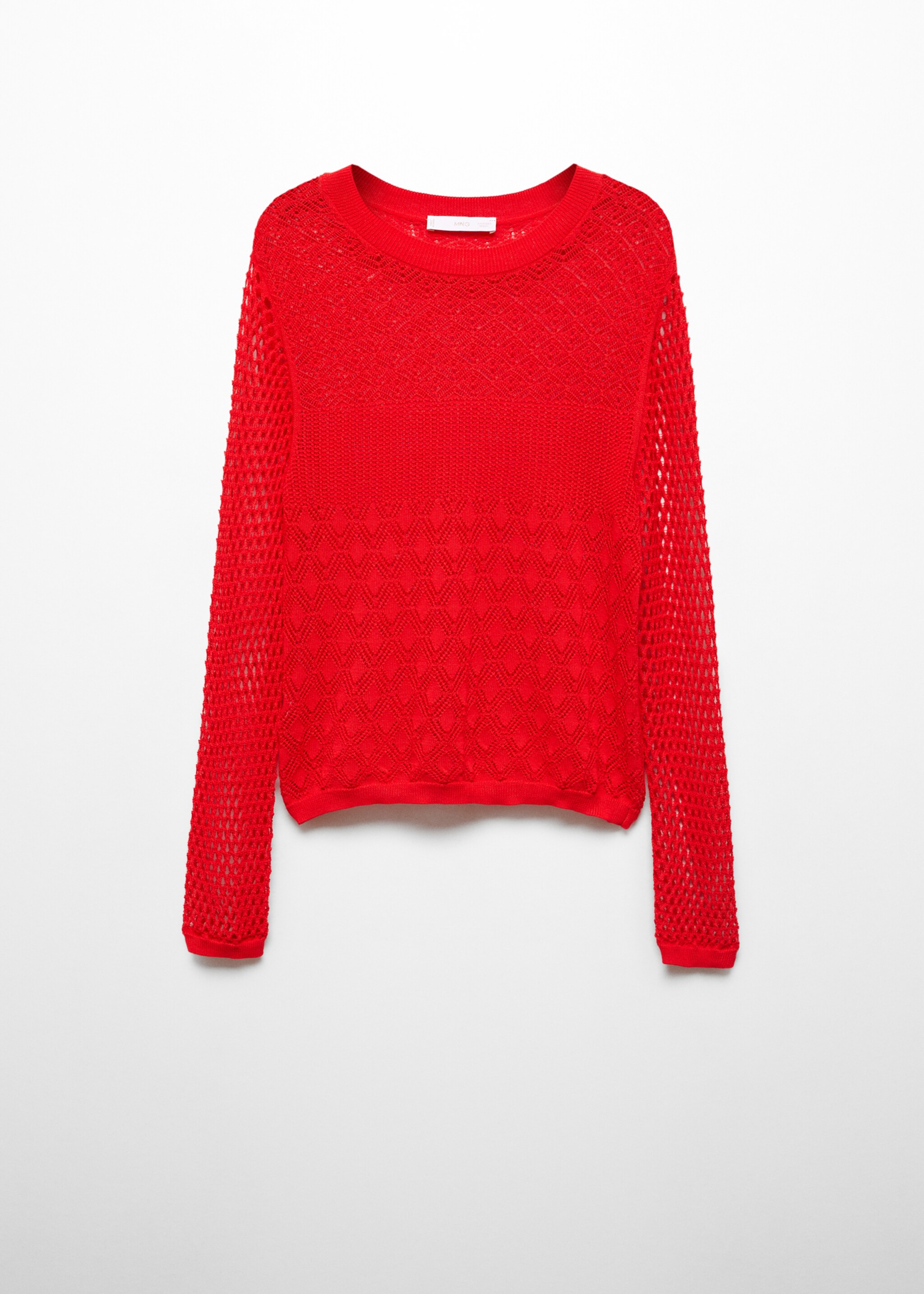 Strickpullover mit Lochmusterdetails - Artikel ohne Model, Rot. Ref: 67080671-00.