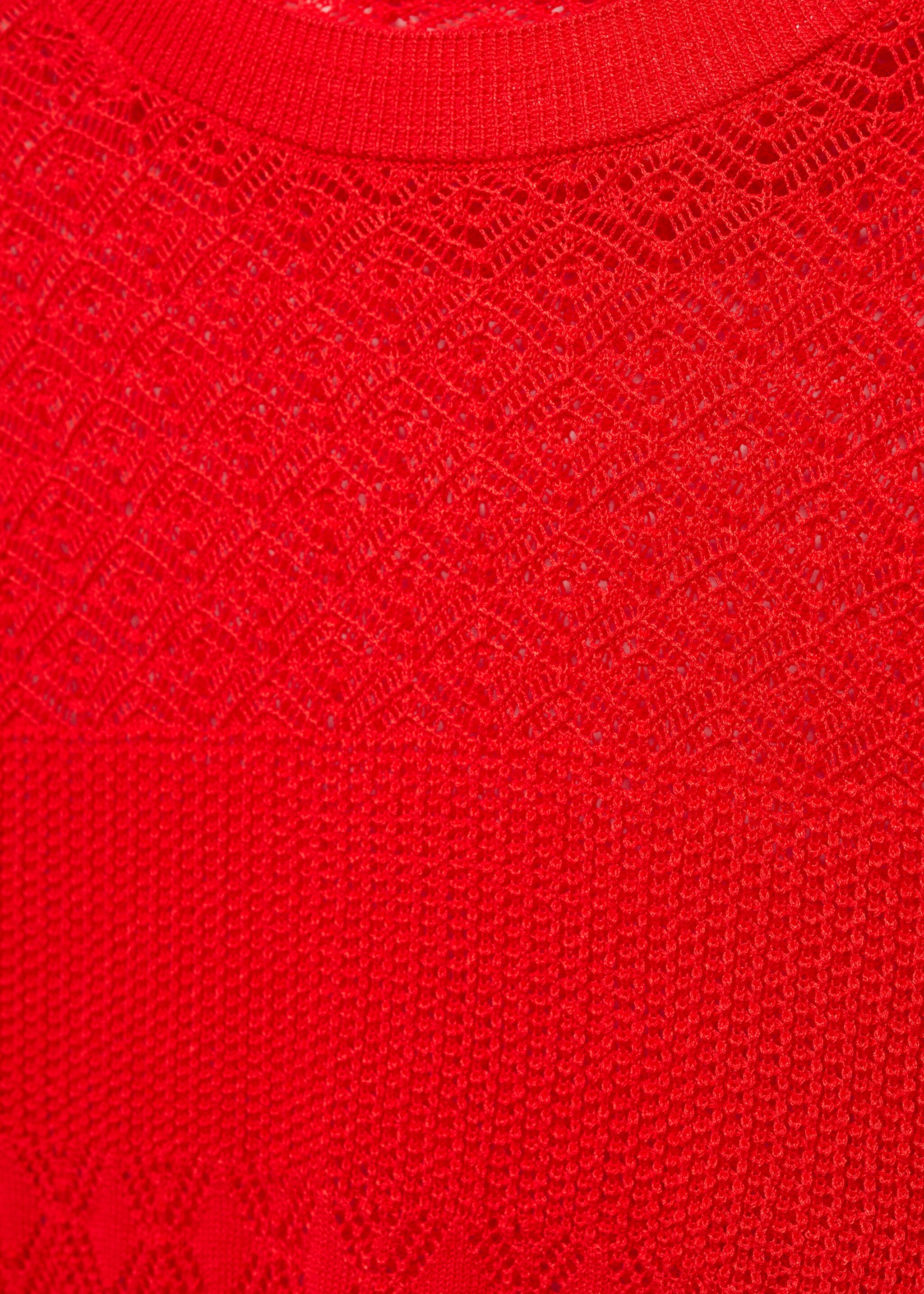 Strickpullover mit Lochmusterdetails - Detail des Artikels 8, Rot. Ref: 67080671-00.