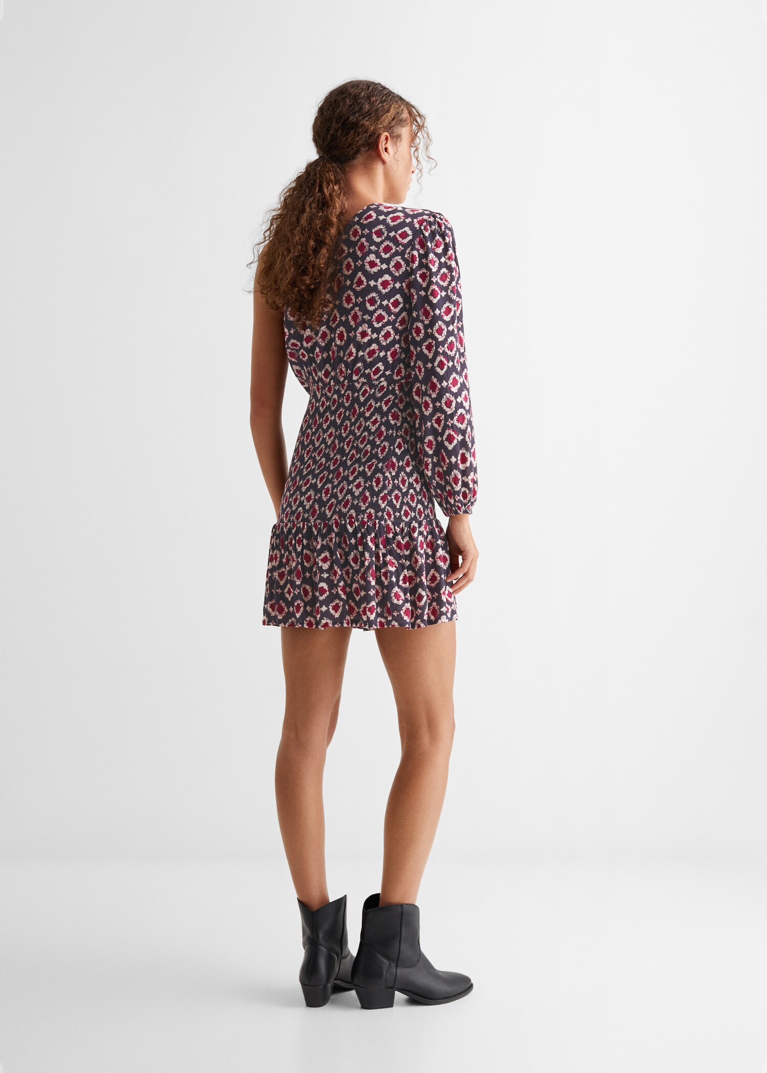 Printed asymmetrical dress - Reverse of the article