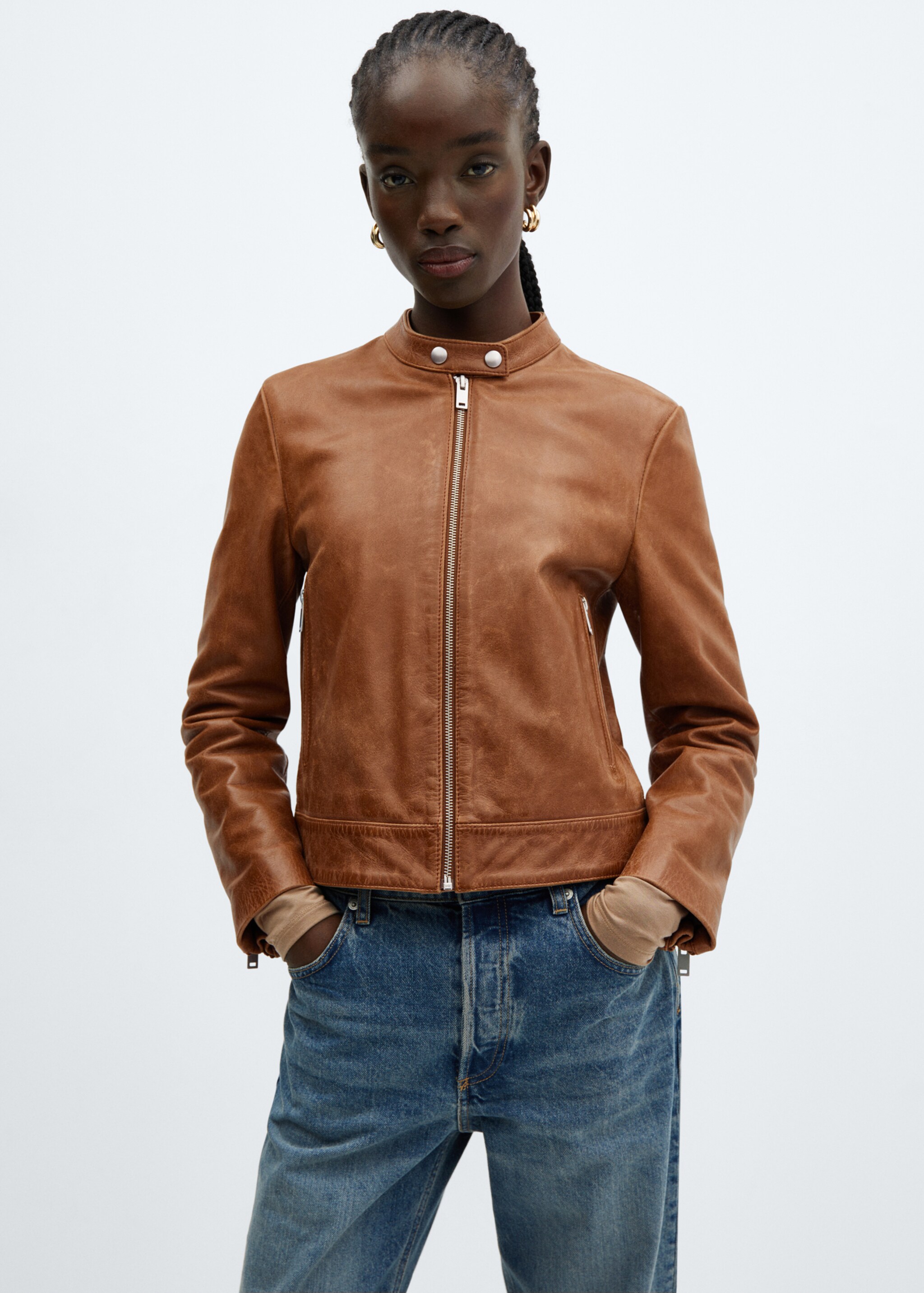 100% leather jacket - Medium plane