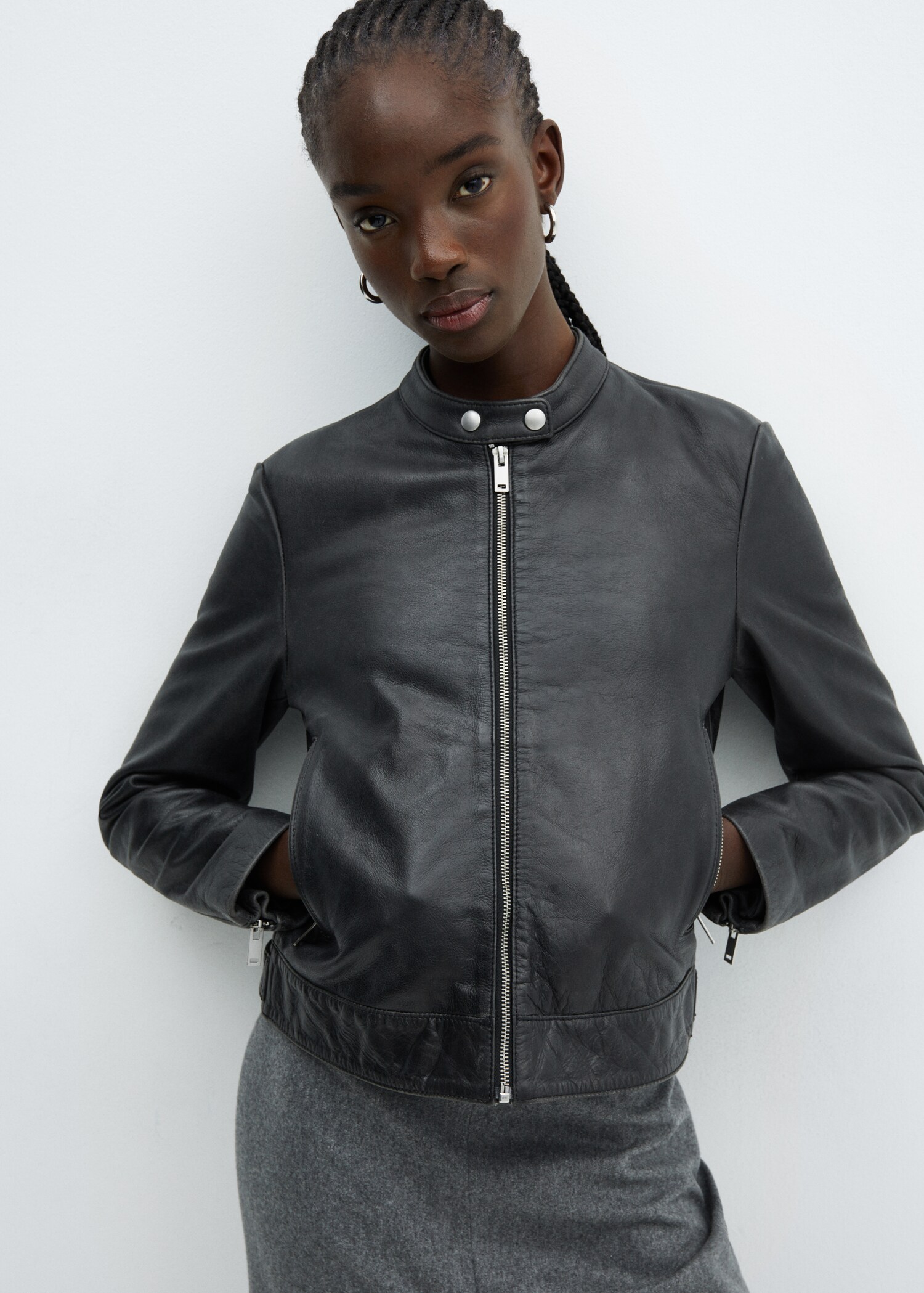 100% leather jacket - Medium plane