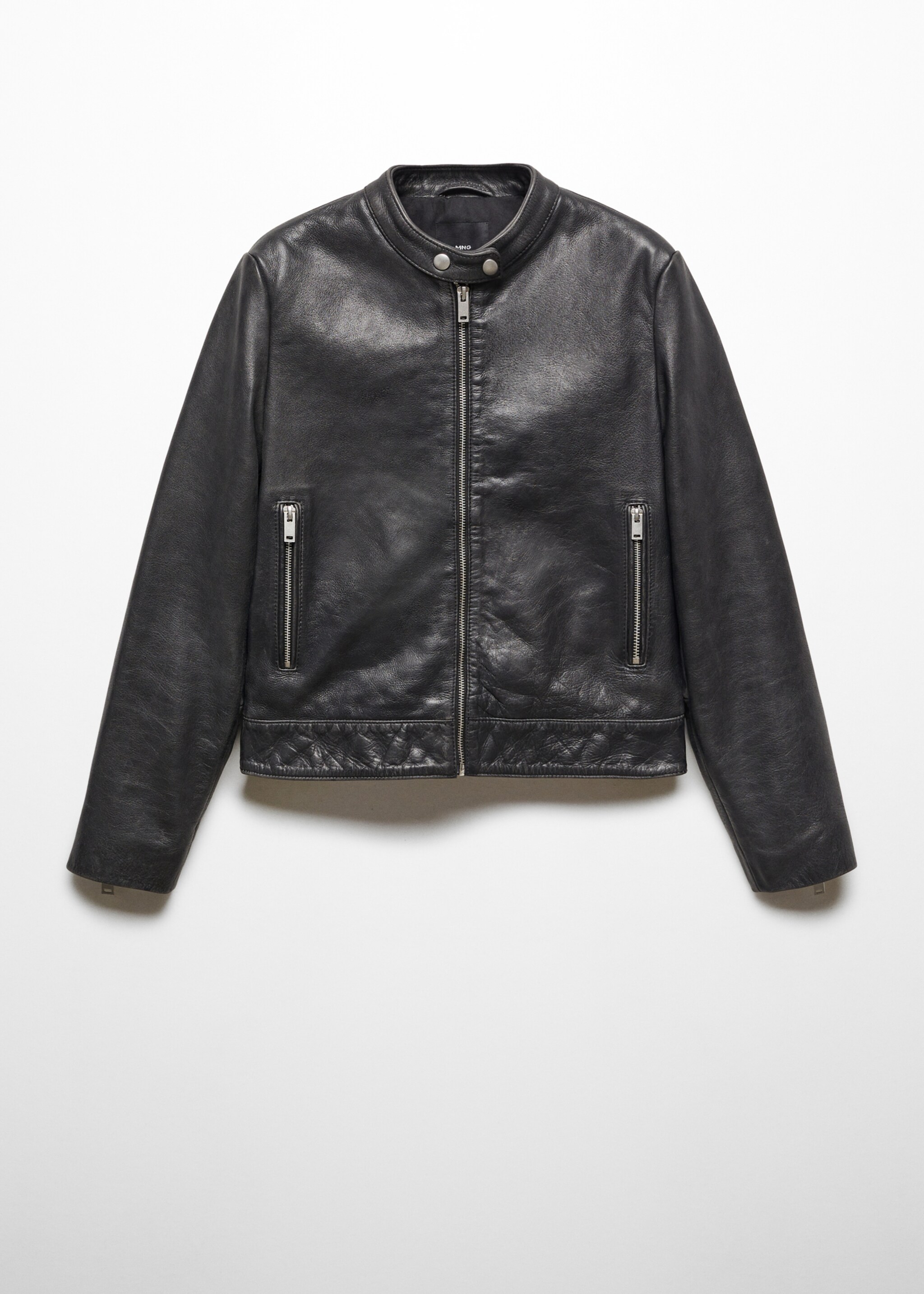 100% leather jacket - Article without model, Black. Ref: 67081506-00.
