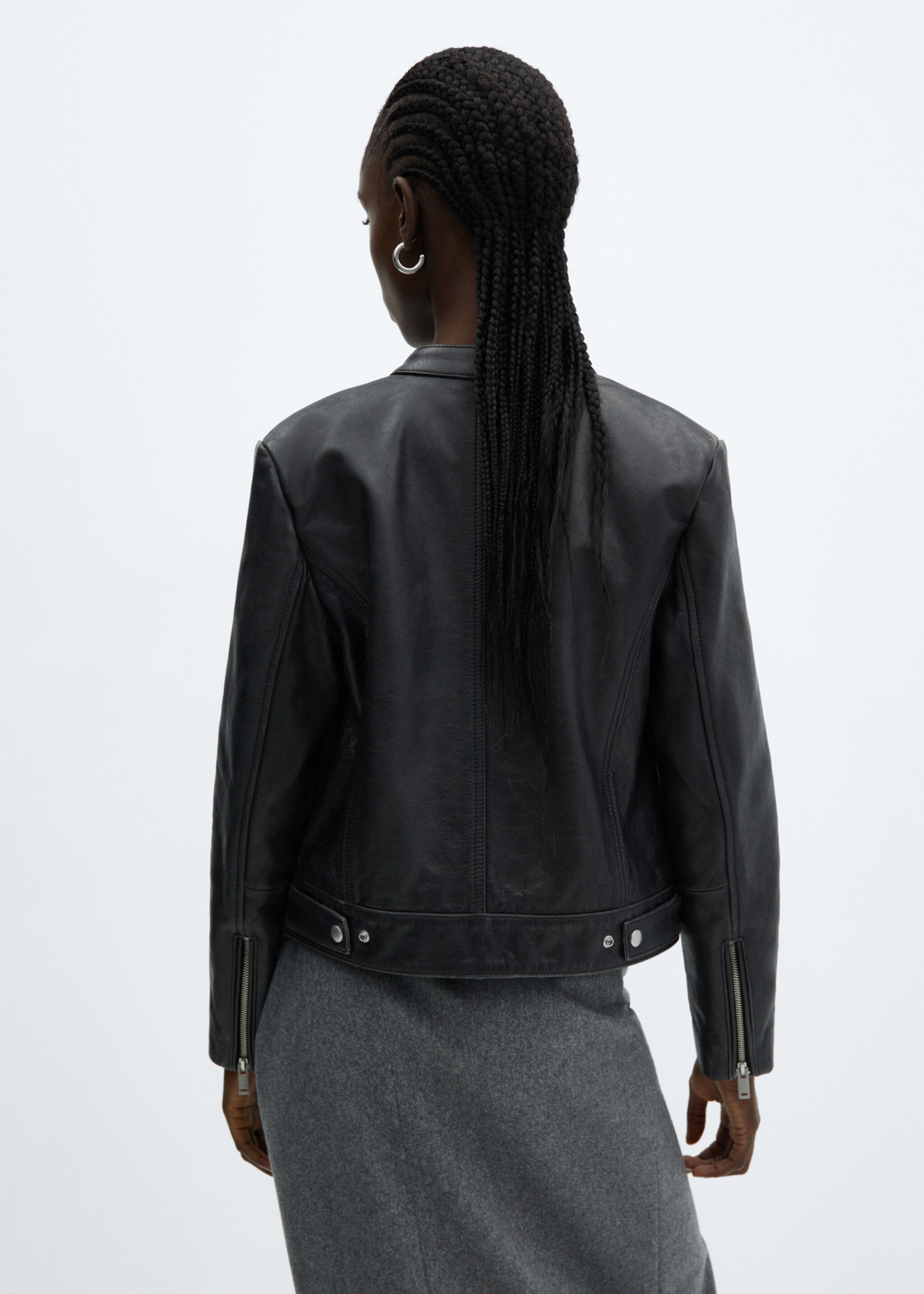 100% leather jacket - Reverse of the article, Black. Ref: 67081506-00.
