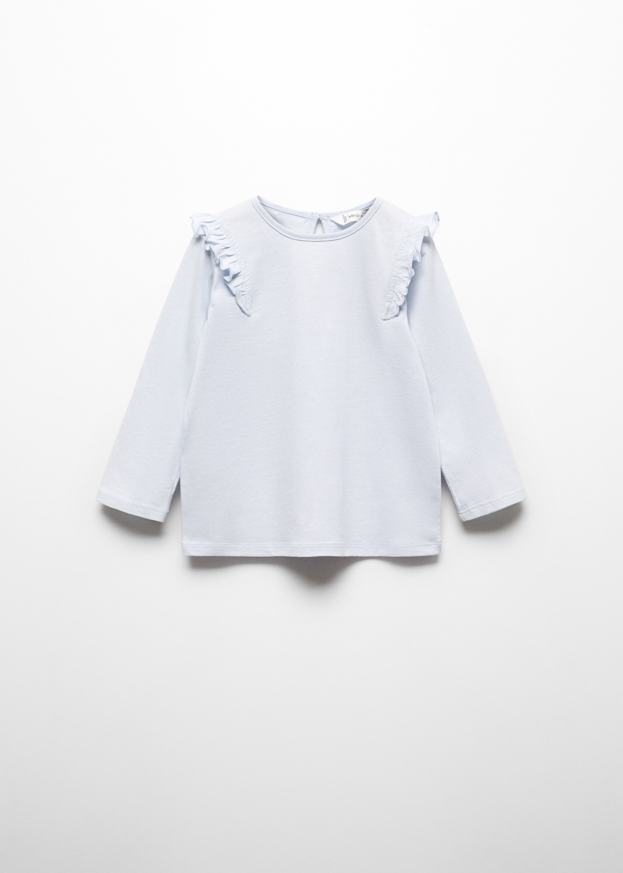 Tričko s dlouhým rukávem a volány - Zboží bez modelu, Modrá obloha. Ref: 67082009-00.