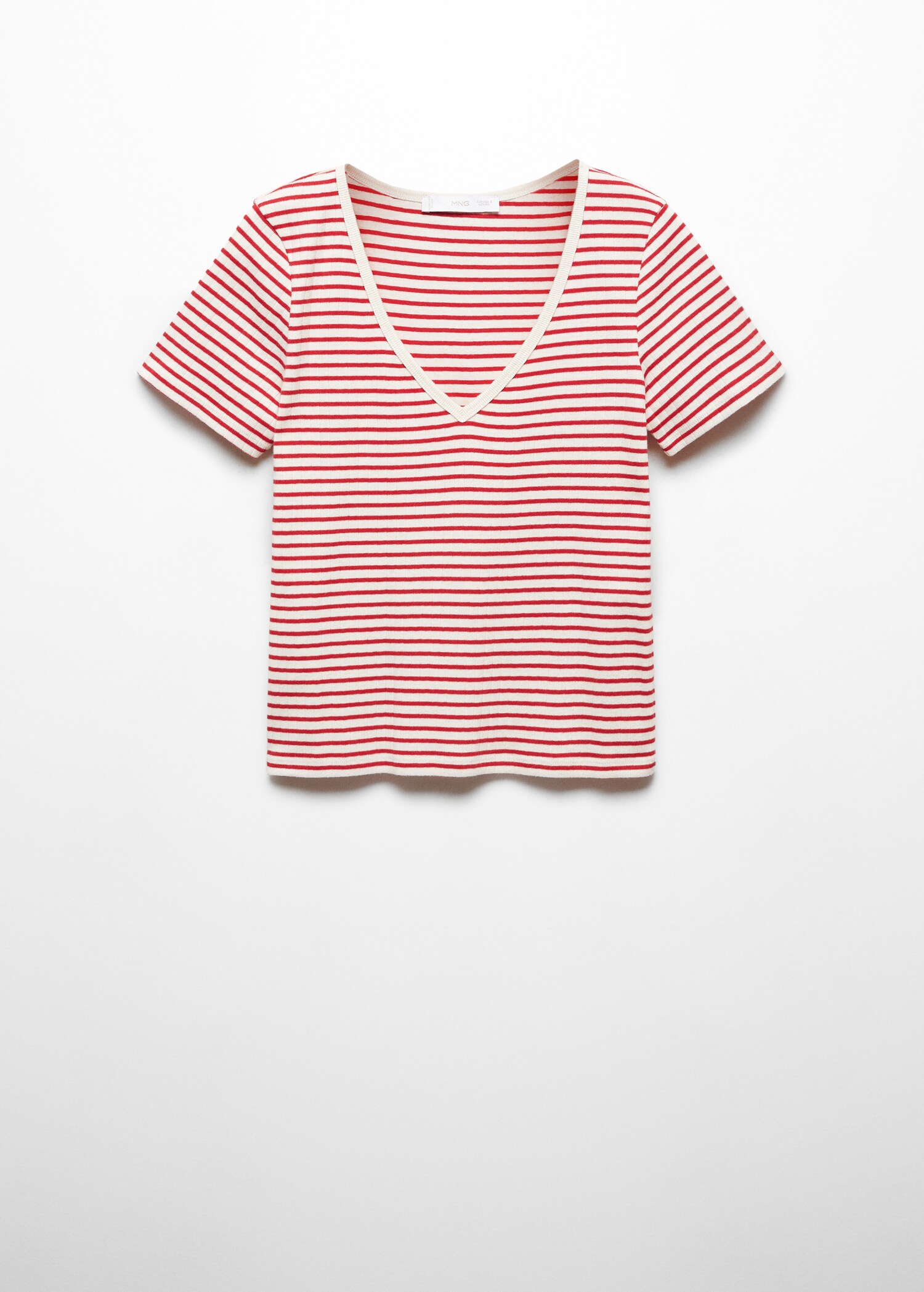 Streifen-T-Shirt mit V-Ausschnitt - Artikel ohne Model