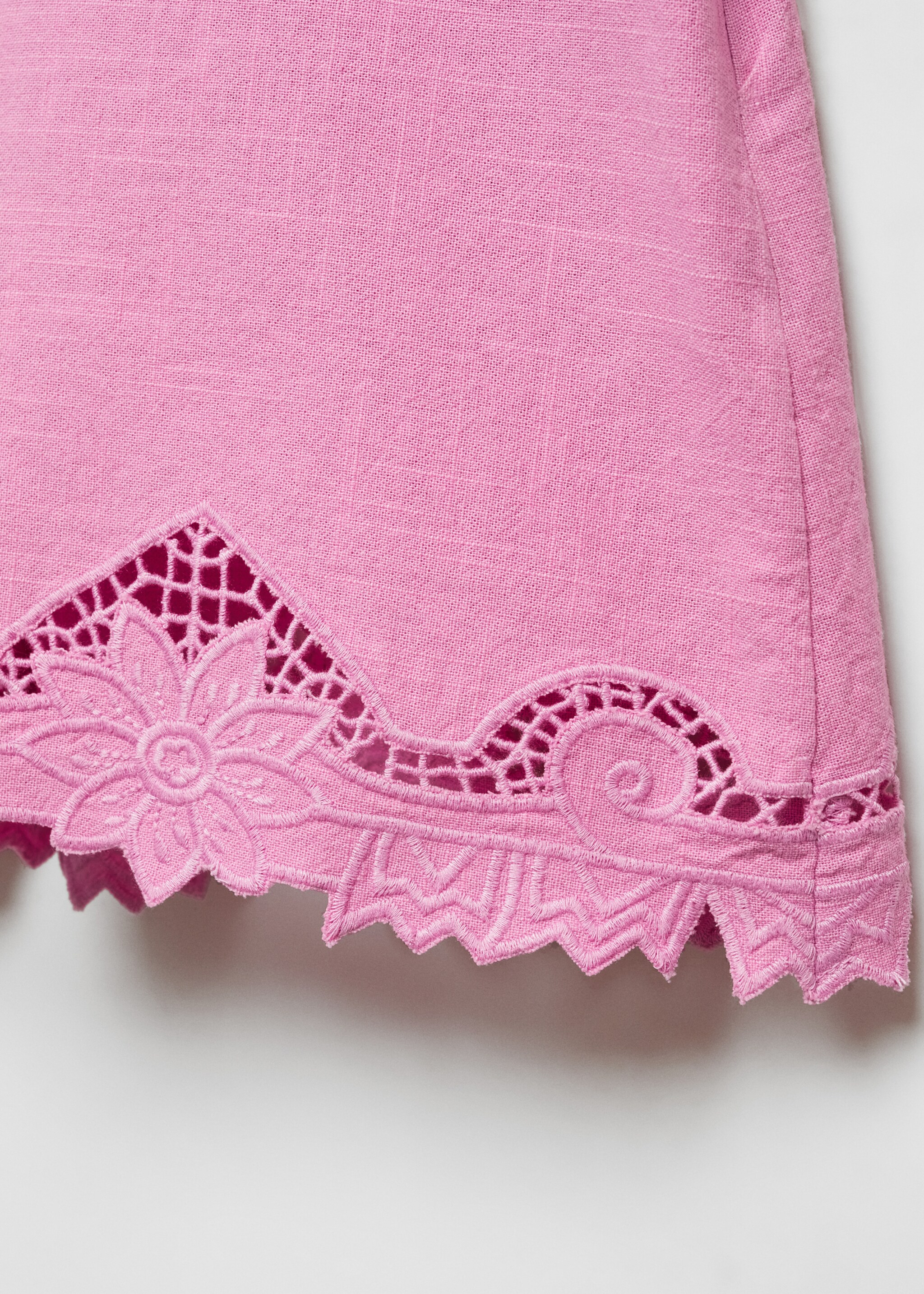Embroidered cotton shorts - Details of the article 8