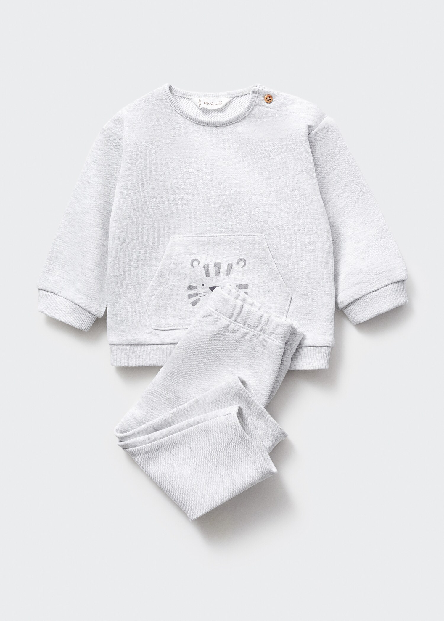 Gemustertes Sweatshirt mit Tasche - Detail des Artikels 0