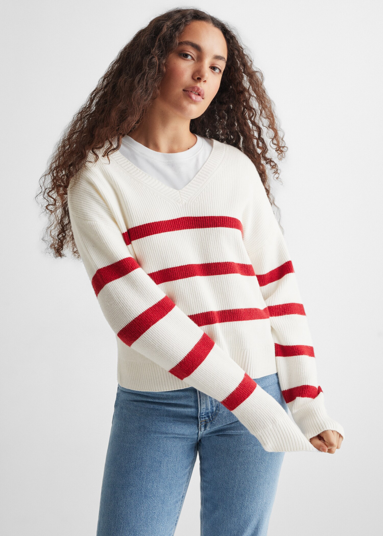 Pull-over en maille à rayures - Plan moyen