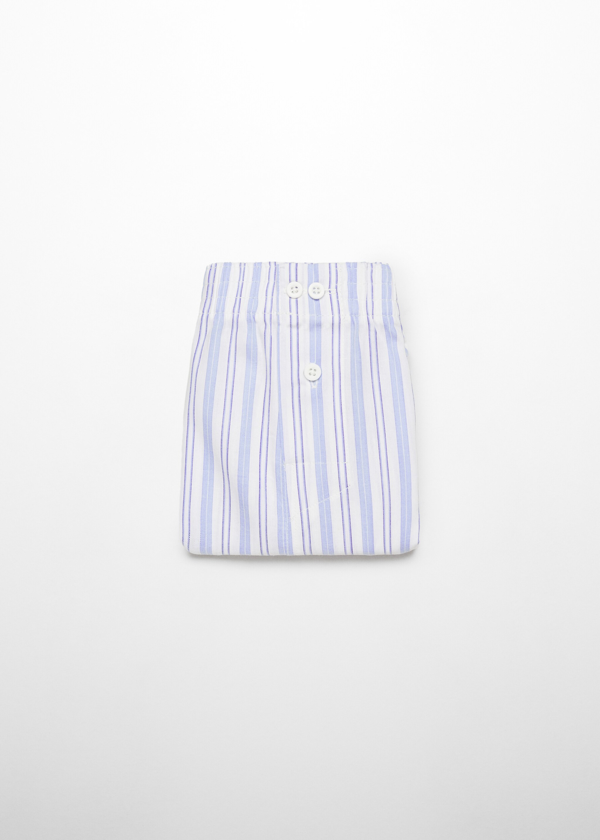 Striped printed cotton briefs - Details of the article 8, Dark Navy. Ref: 67083691-00.