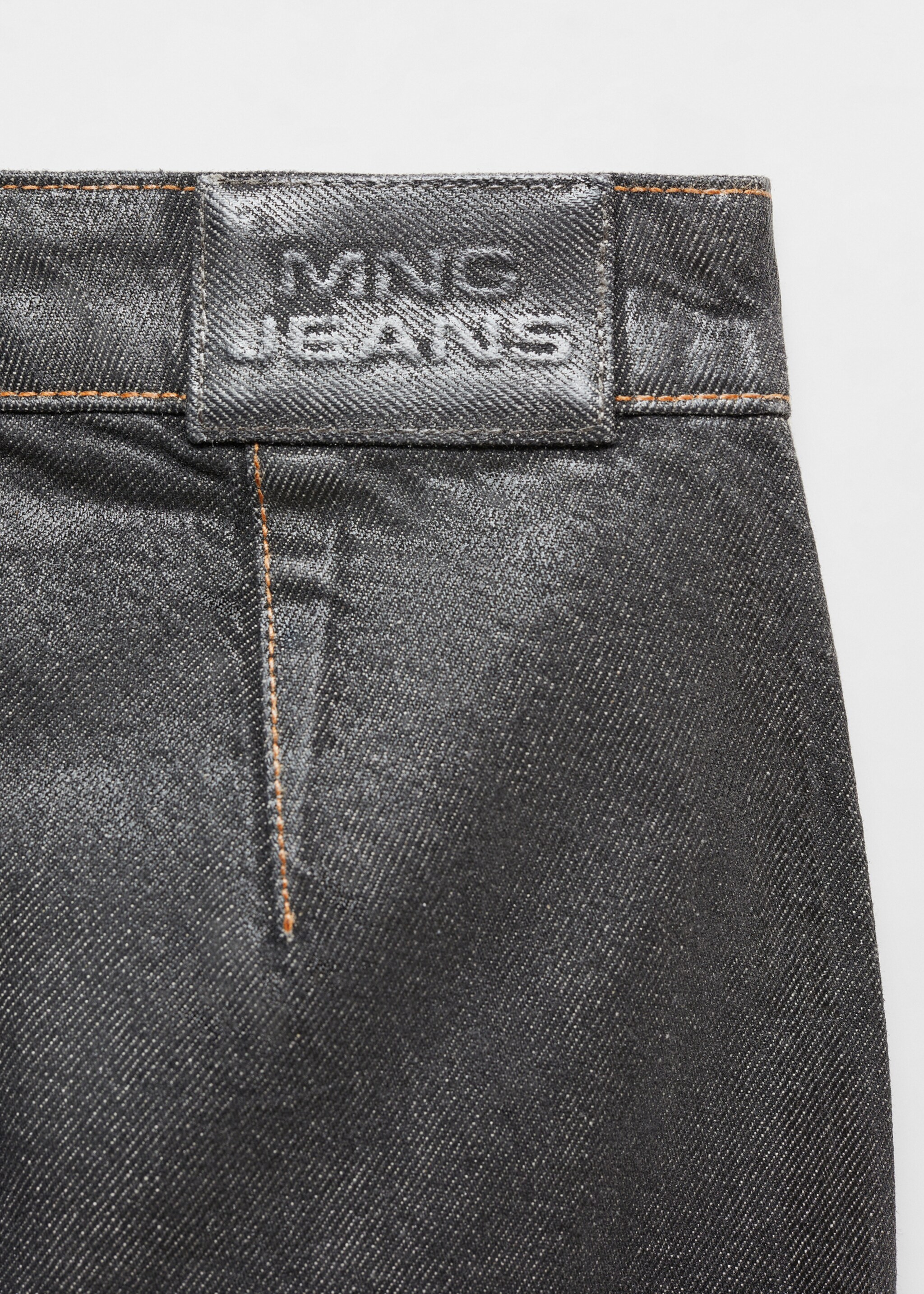 Low-rise foil mini-skirt - Details of the article 8, Open Grey. Ref: 67083698-00.