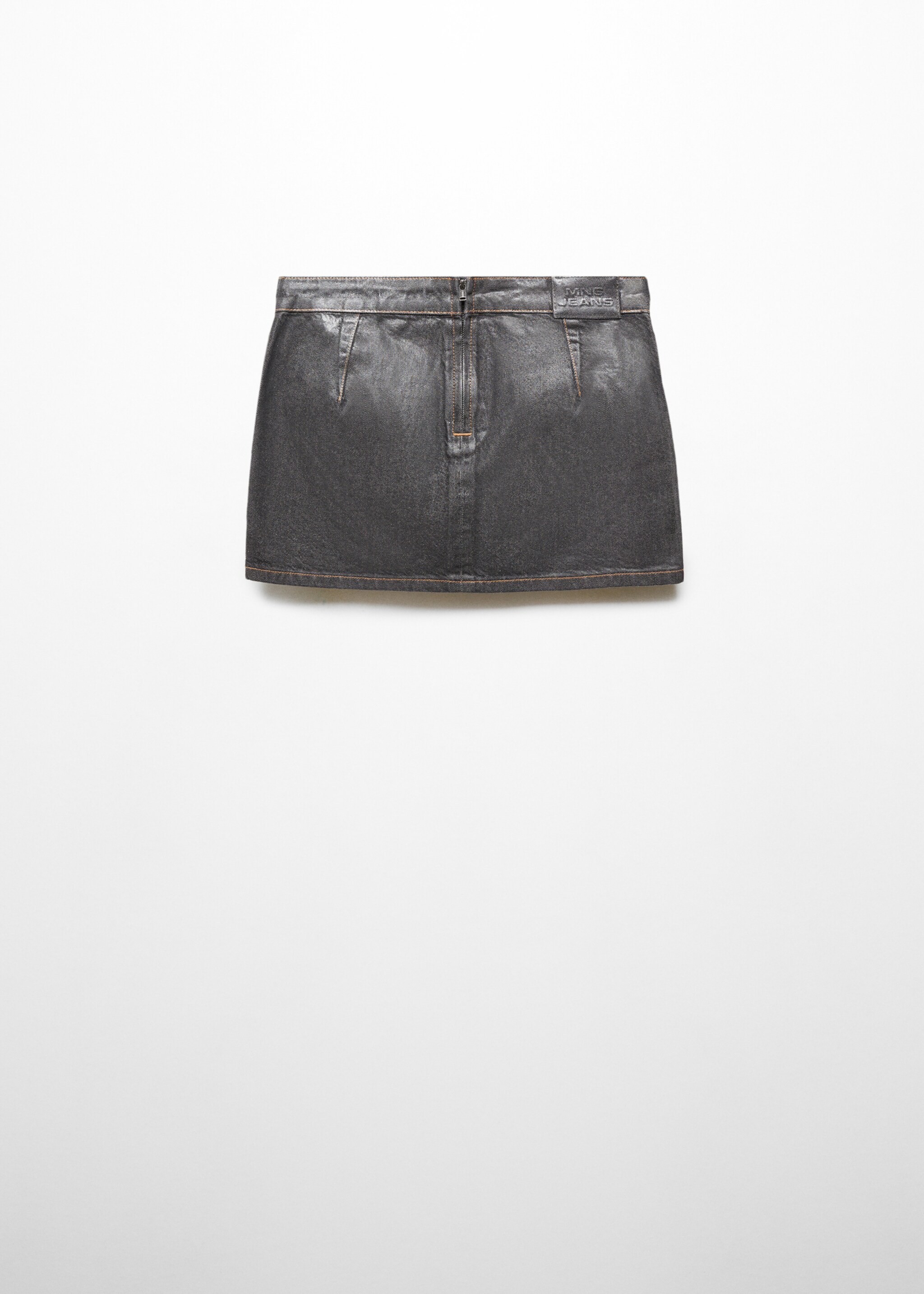 Low-rise foil mini-skirt - Details of the article 9, Open Grey. Ref: 67083698-00.