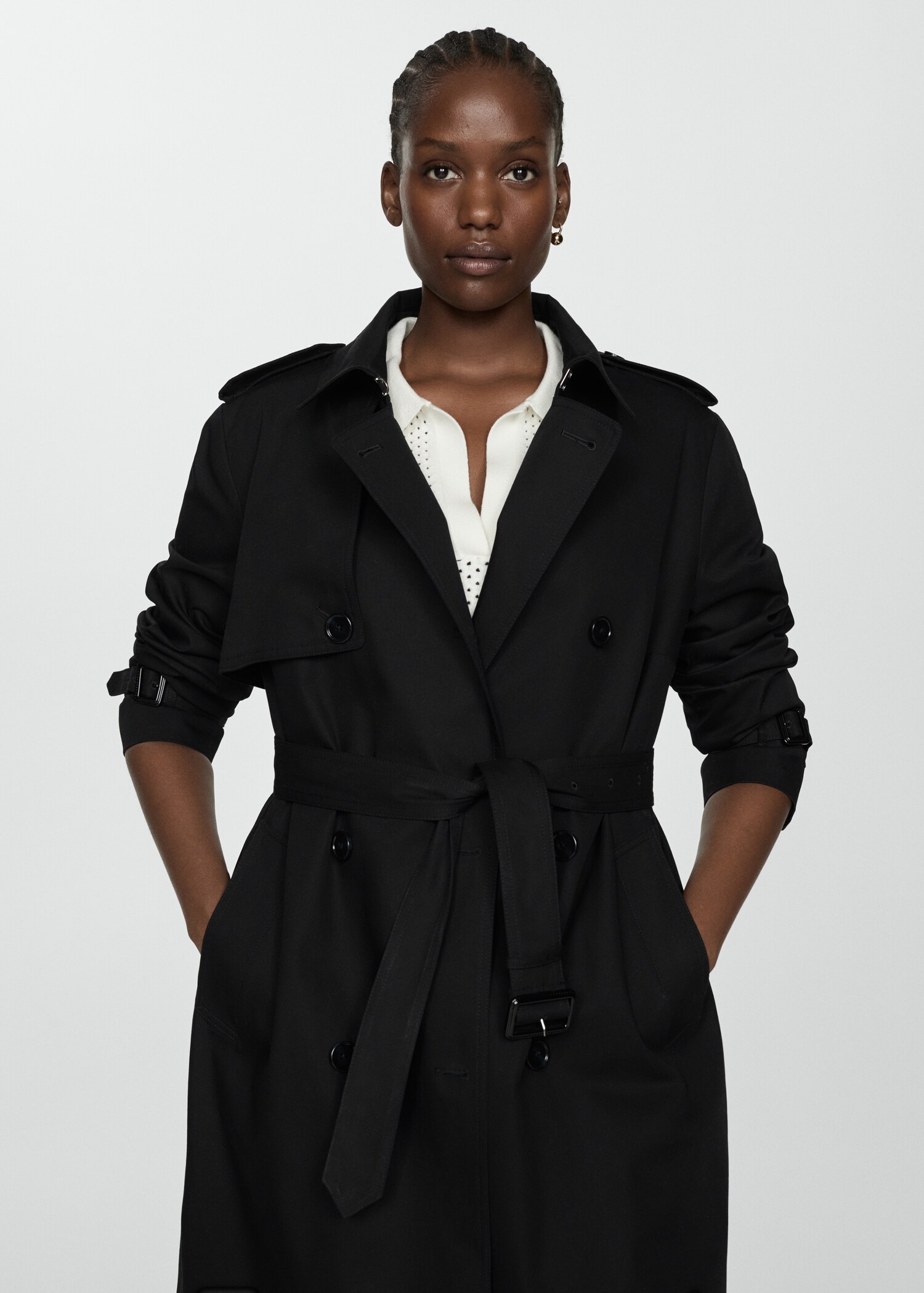 Klassischer Trenchcoat mit Gürtel - Detail des Artikels 5