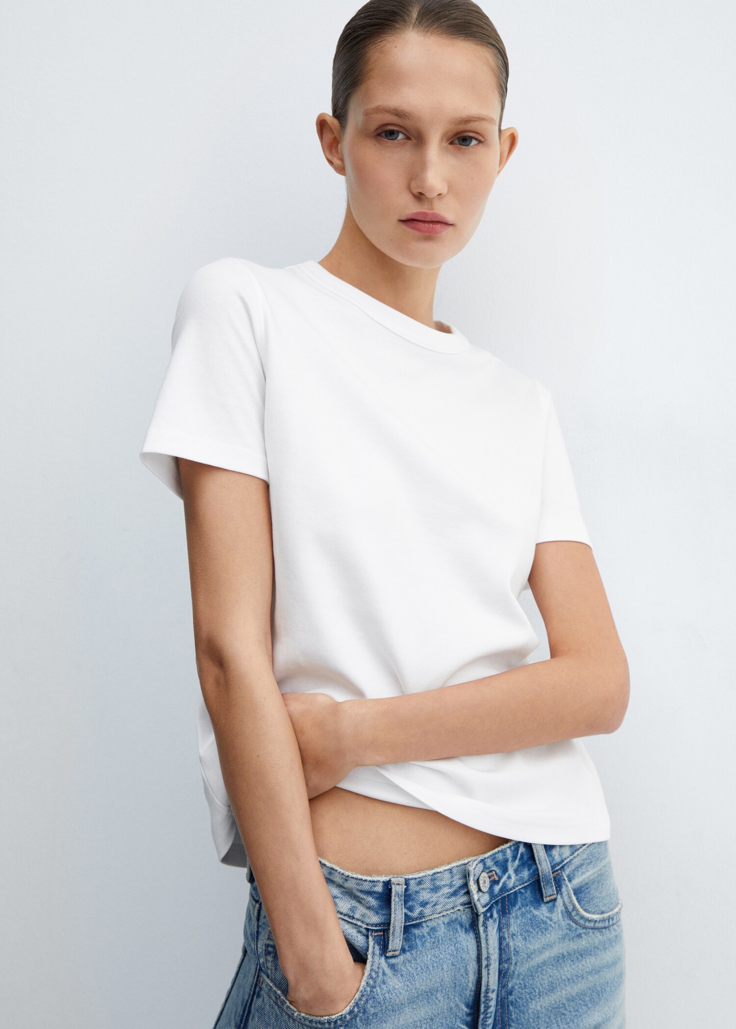 Premium-Baumwoll-T-Shirt - Mittlere Ansicht