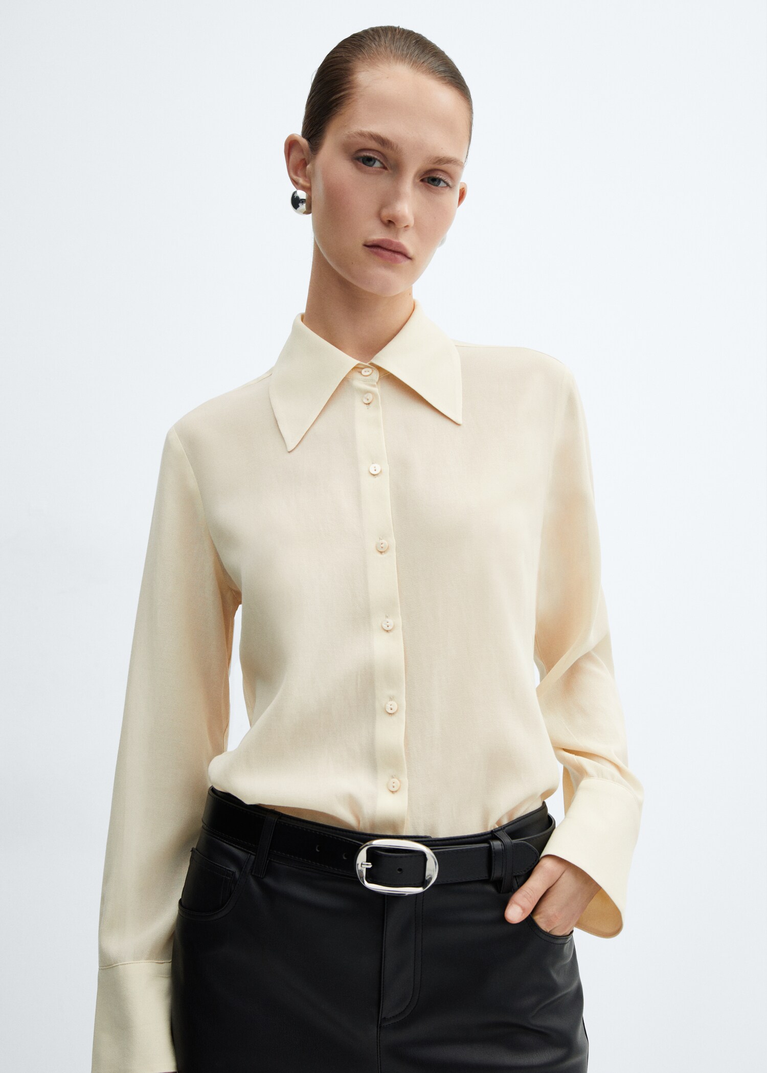 Chemise fluide à boutons - Plan moyen