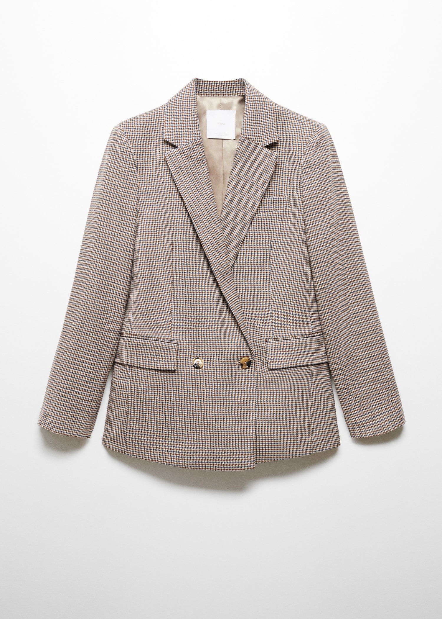Houndstooth wool-blend blazer Women MANGO OUTLET Malta