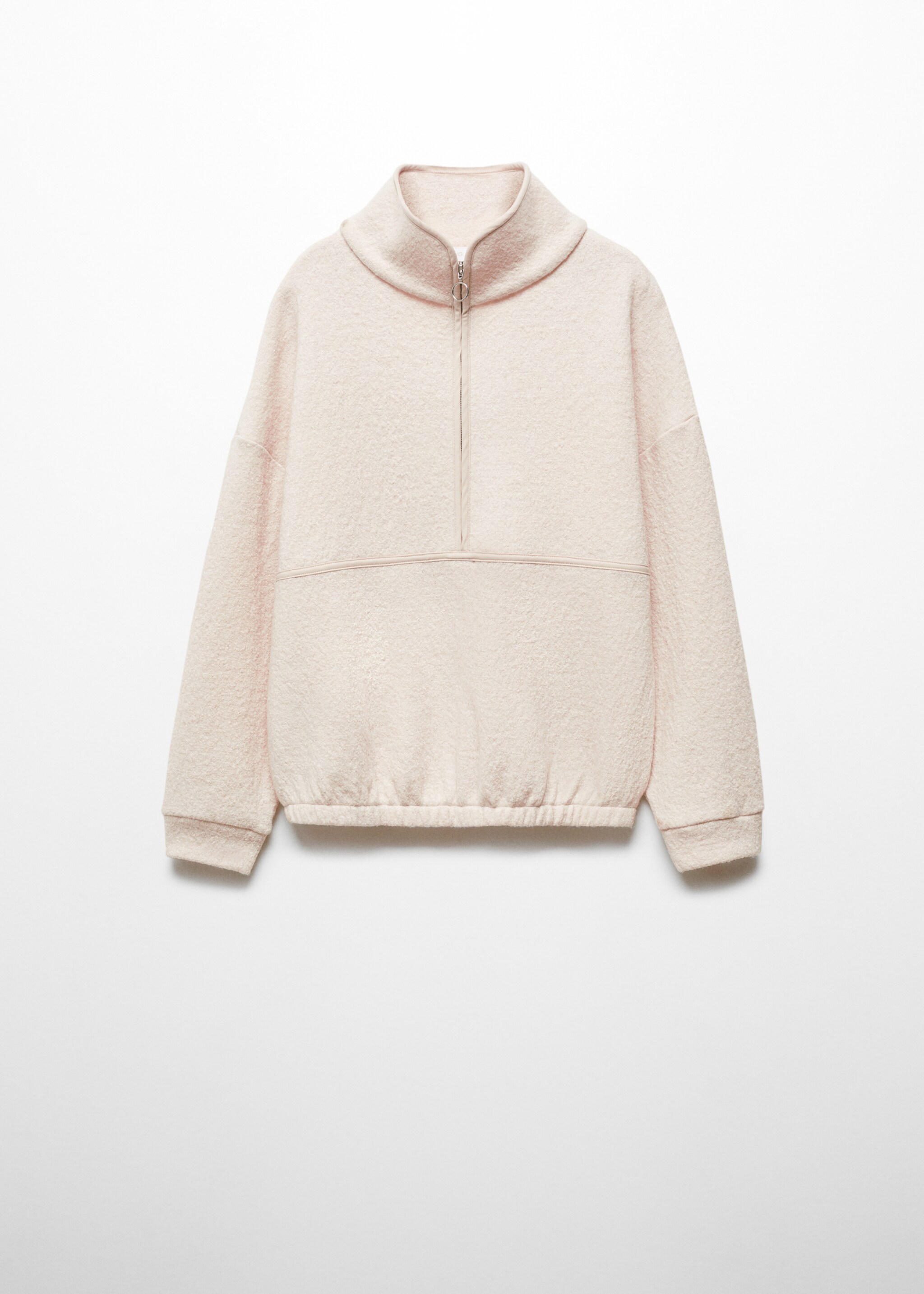 Zip-neck wool sweatshirt - Article without model