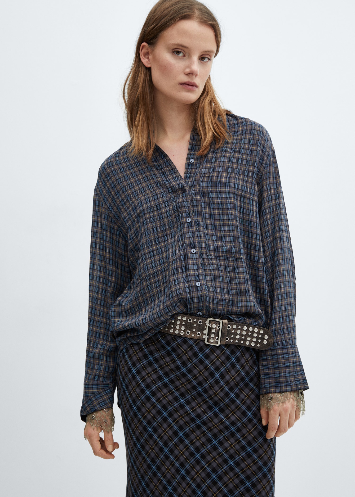 Quadri Donna Camicia Lunga A Quadri Camicia Oversize Quadri Donna