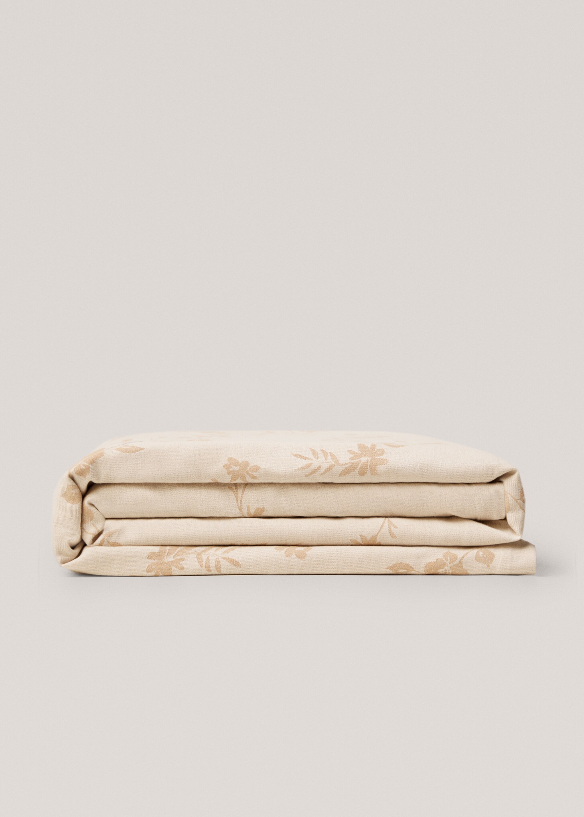 Floral-print cotton duvet cover - Article without model, Burnt Orange. Ref: 67084064-00.