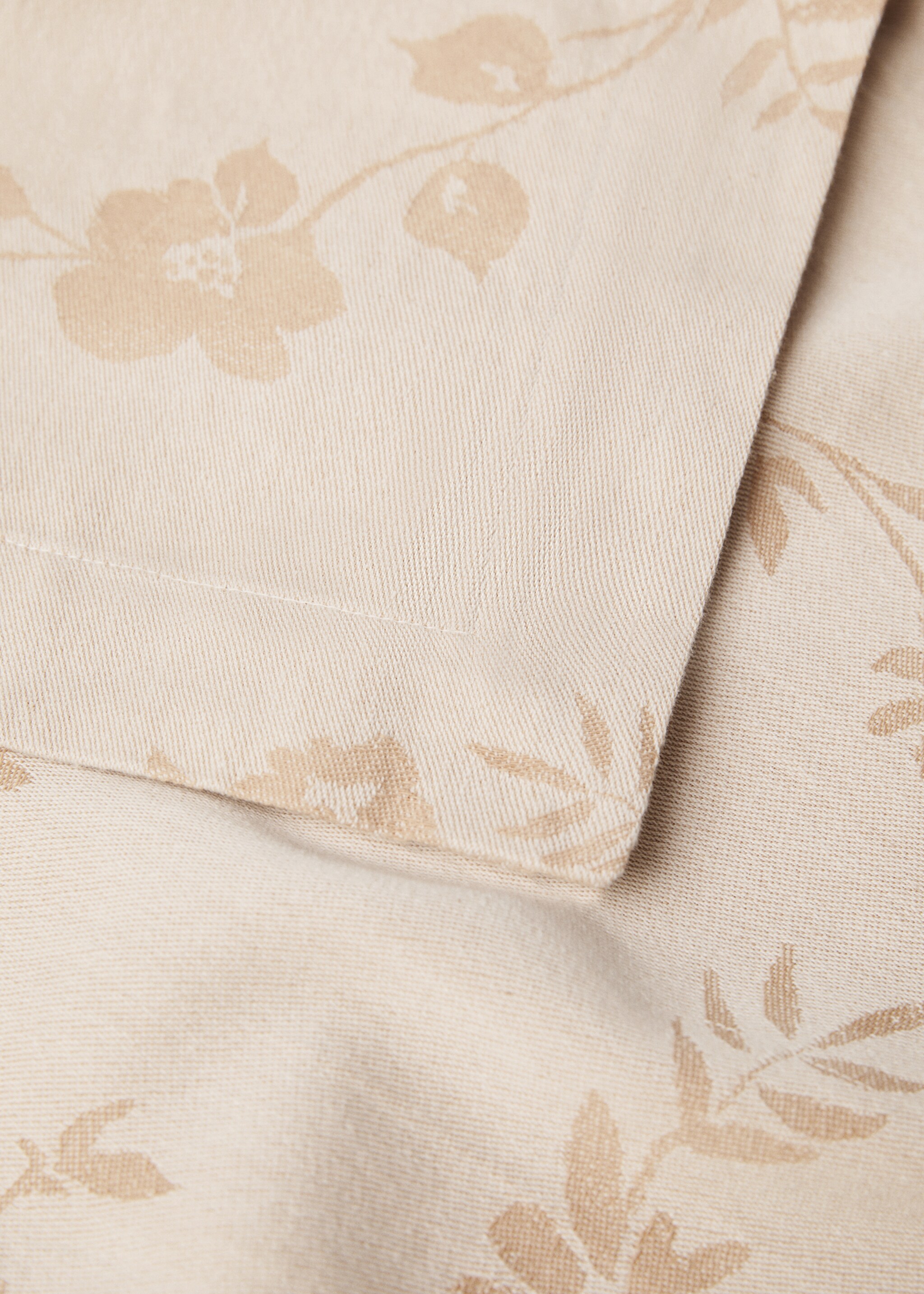 Floral-print cotton duvet cover - Details of the article 1, Burnt Orange. Ref: 67084064-00.