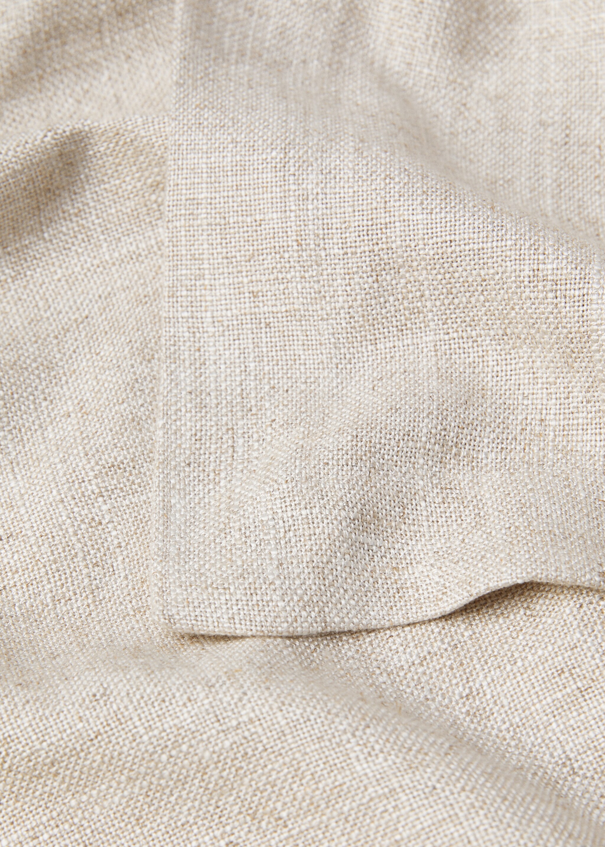 Water-repellent linen tablecloth 150x200cm - Details of the article 1, Sand. Ref: 67084065-00.