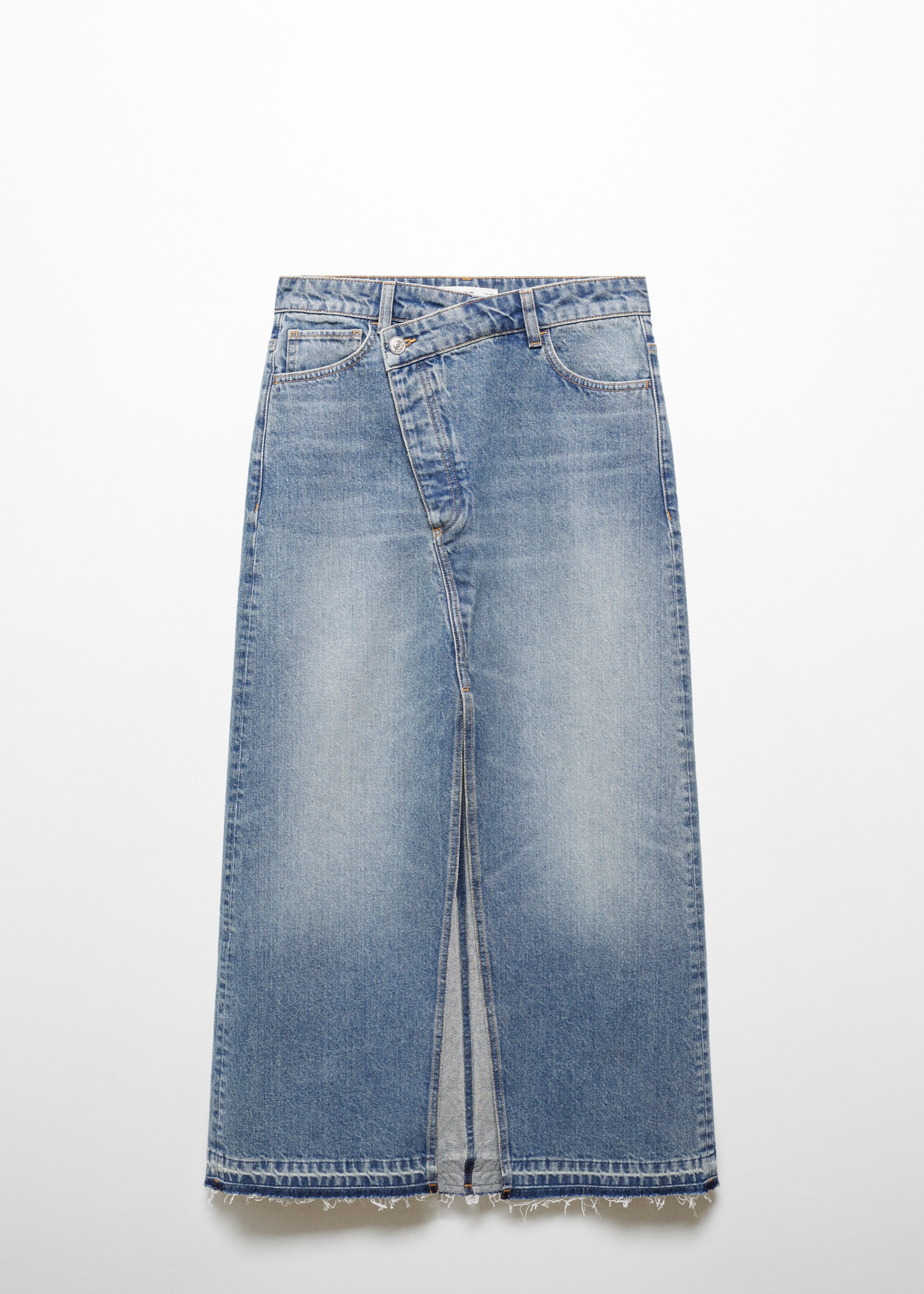 Asymmetrical denim skirt - Article without model, Medium Blue. Ref: 67084067-00.