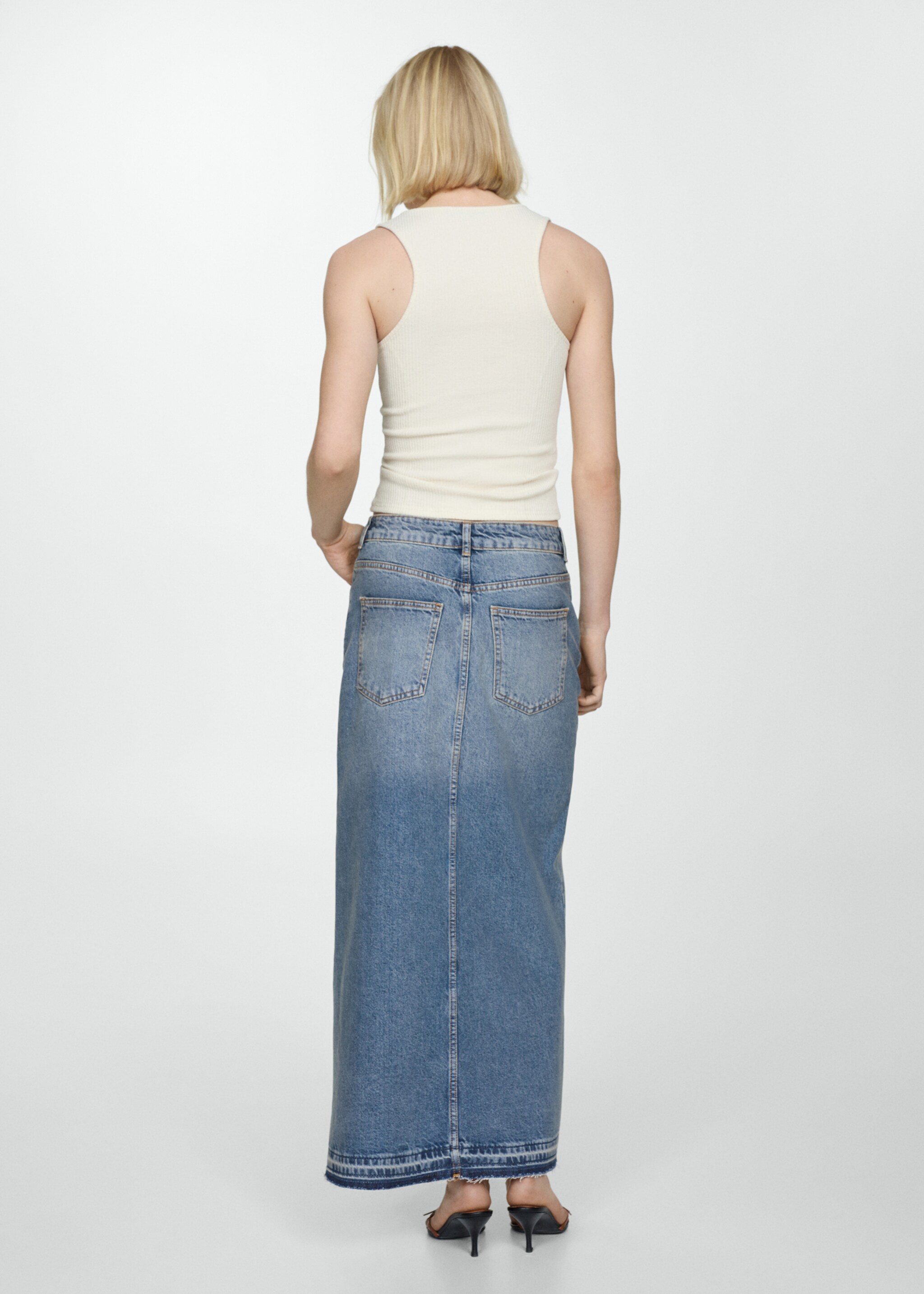 Asymmetrical denim skirt - Reverse of the article, Medium Blue. Ref: 67084067-00.