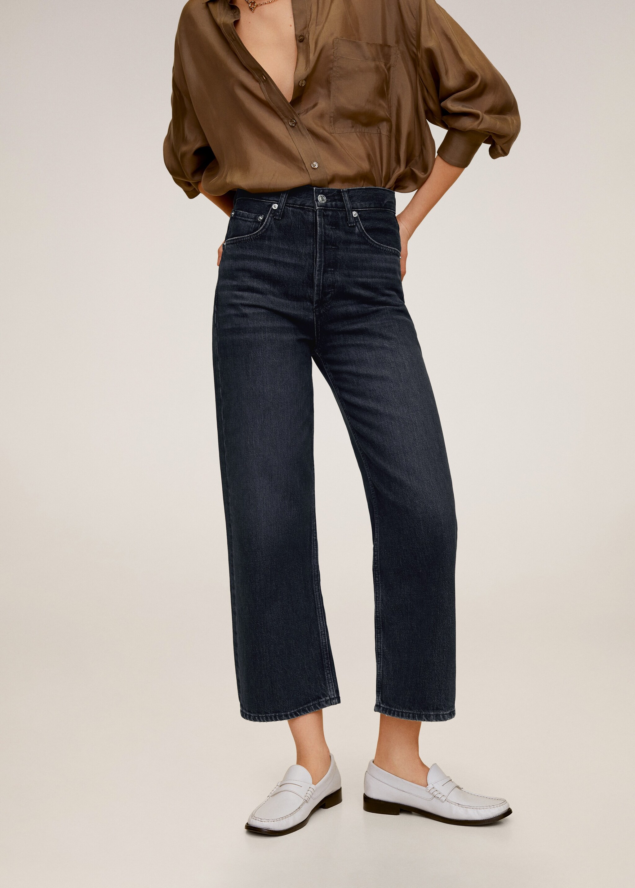 Jeans Straight high waist  - Plano medio