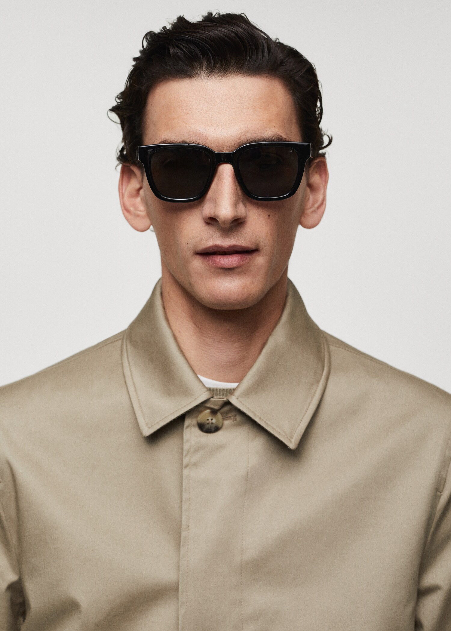 Cotton trench coat with collar detail - Details of the article 1
