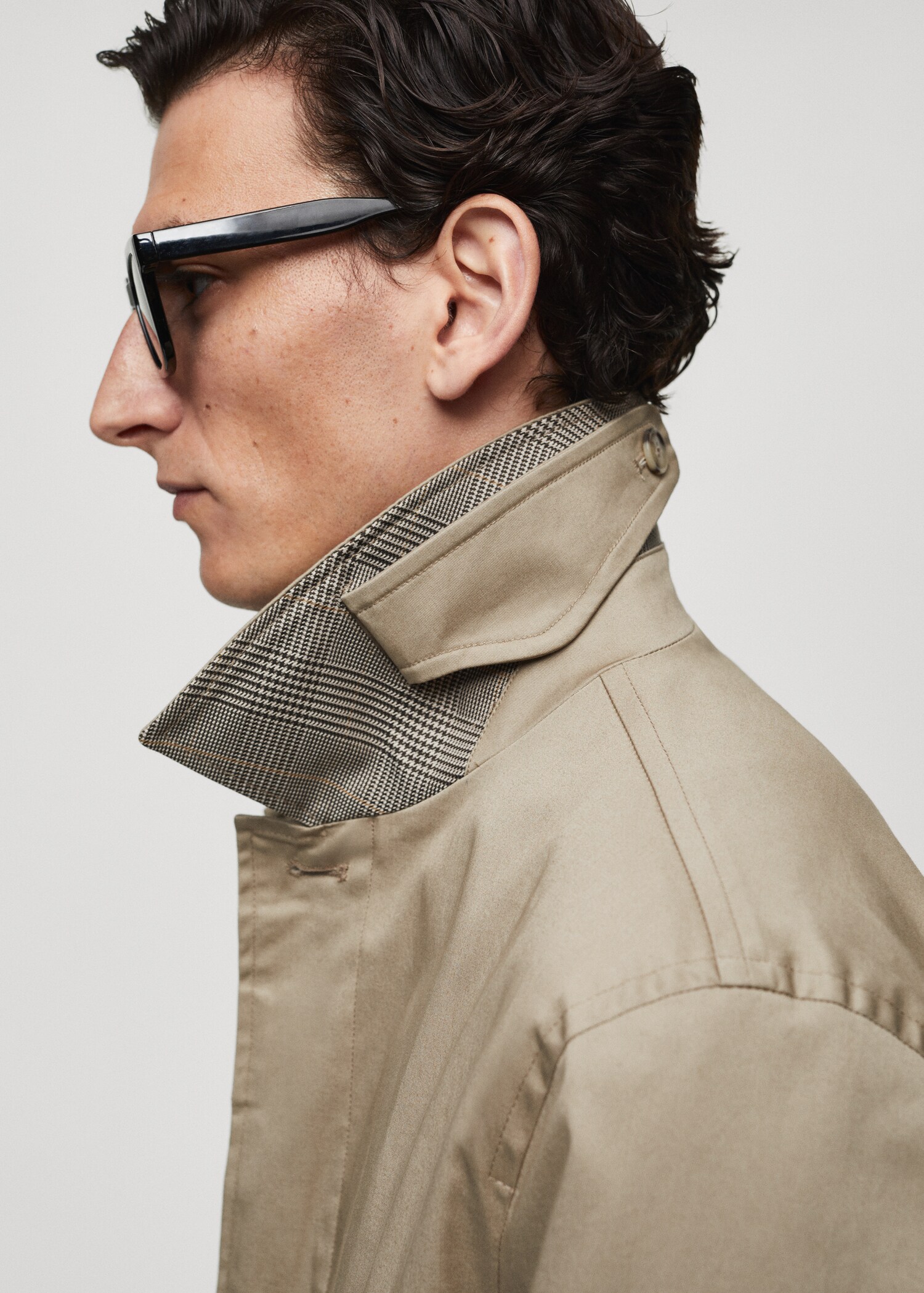 Cotton trench coat with collar detail - Details of the article 4