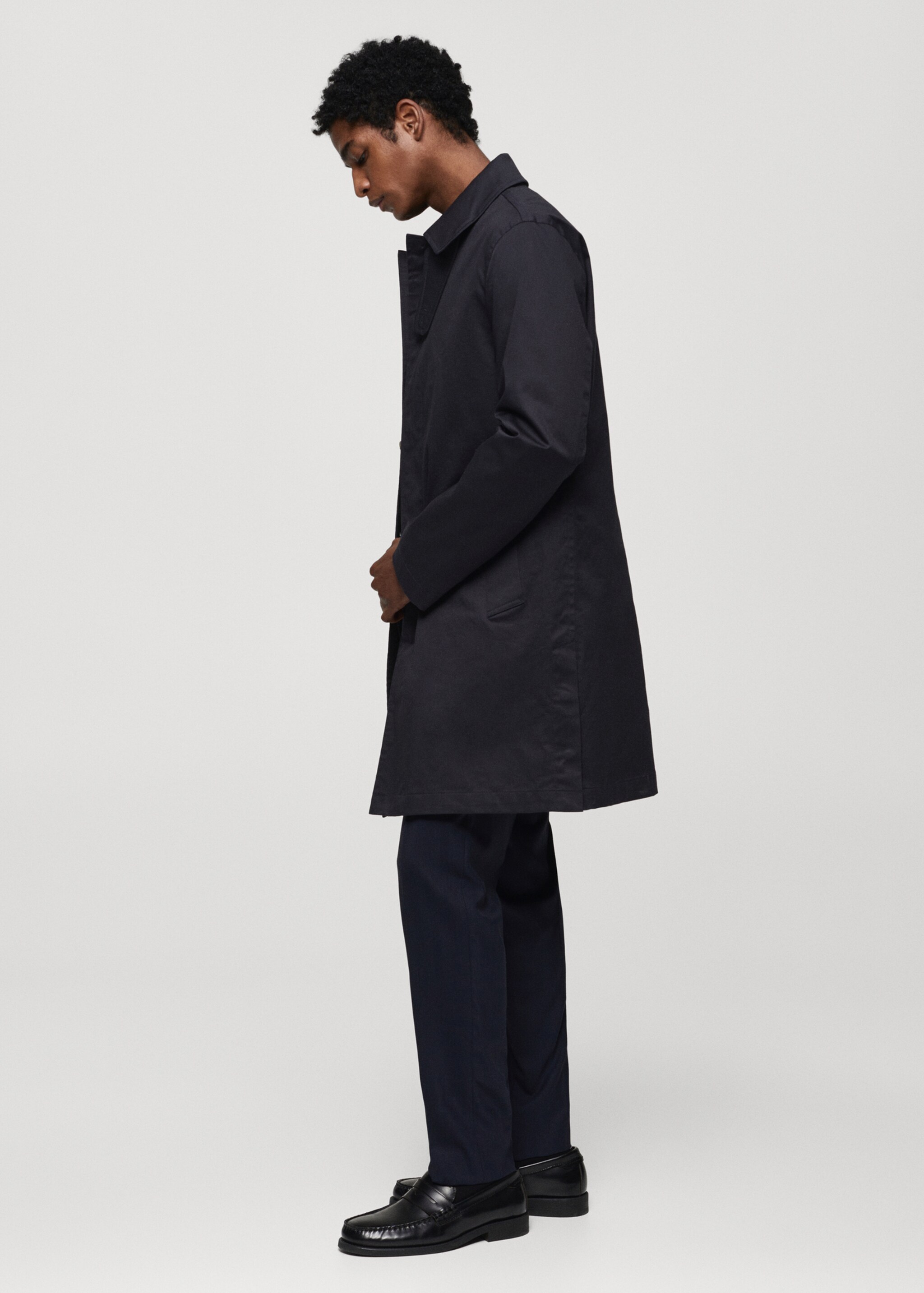 Cotton trench coat with collar detail - Details of the article 2