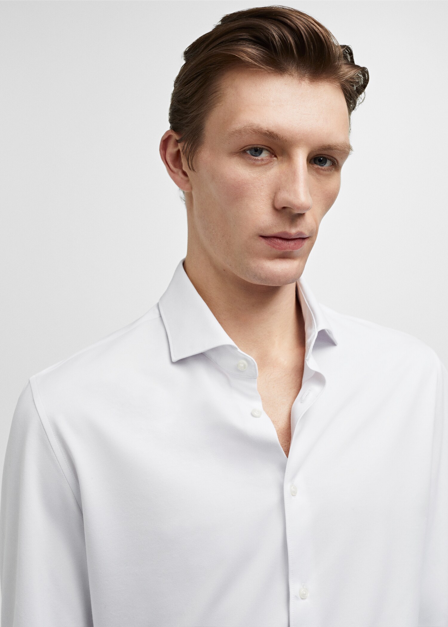 Slim fit cotton suit shirt - Details of the article 1