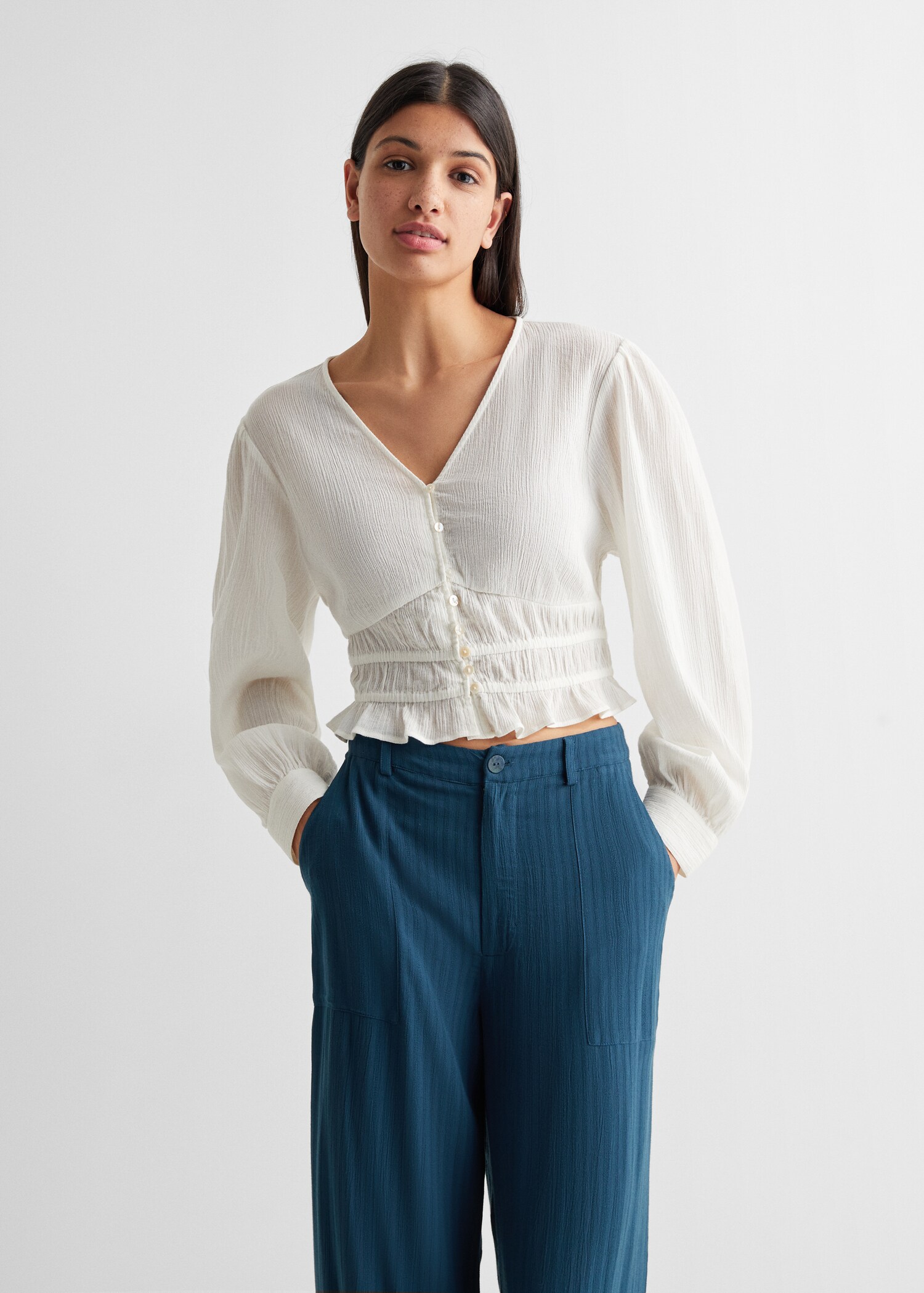 Straight striped trousers - Medium plane