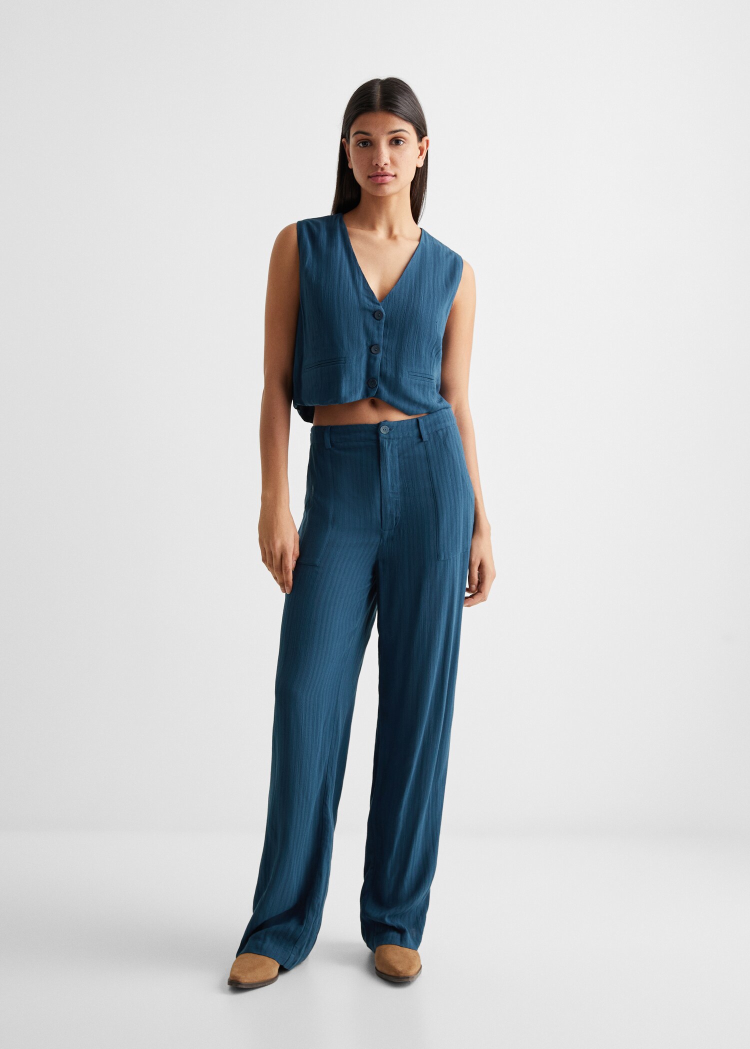 Straight striped trousers - Details of the article 1