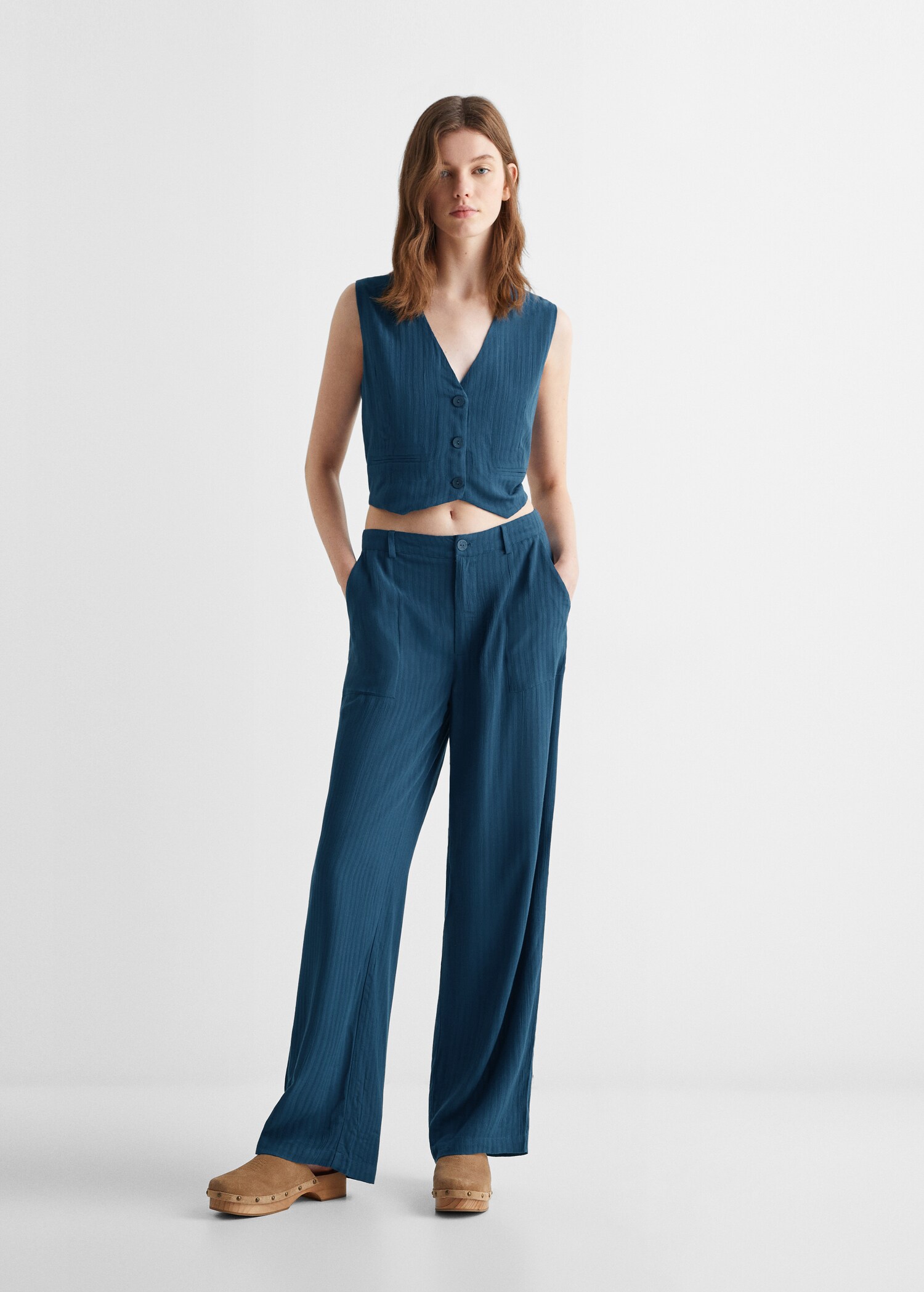 Straight striped trousers - Details of the article 2