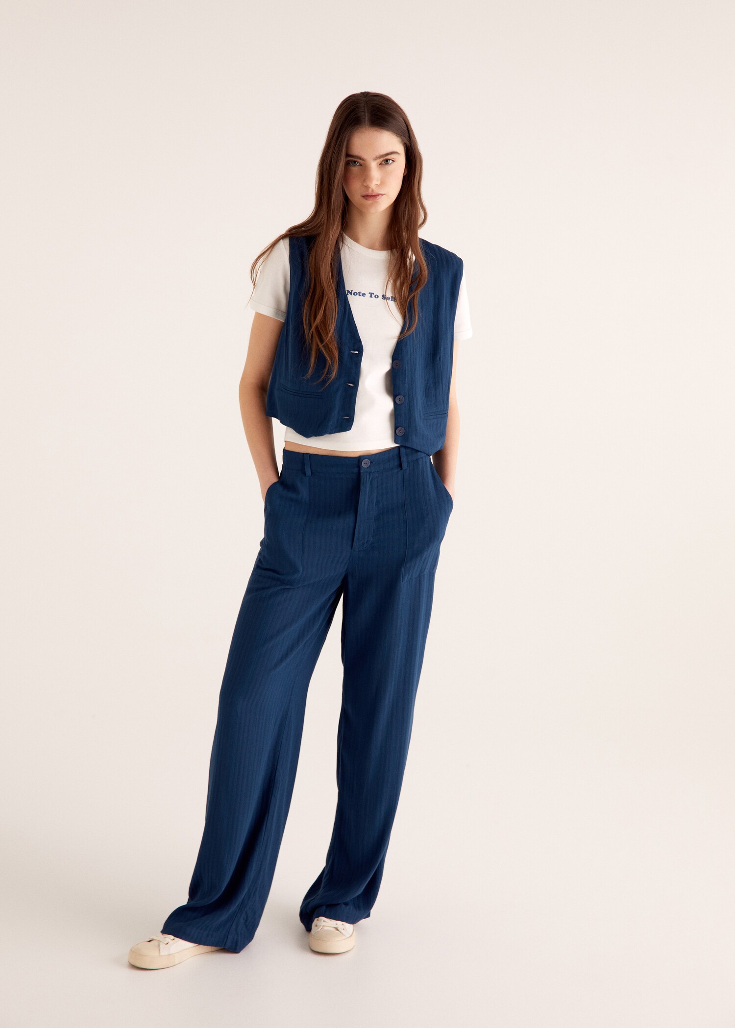 Straight striped trousers - Details of the article 5