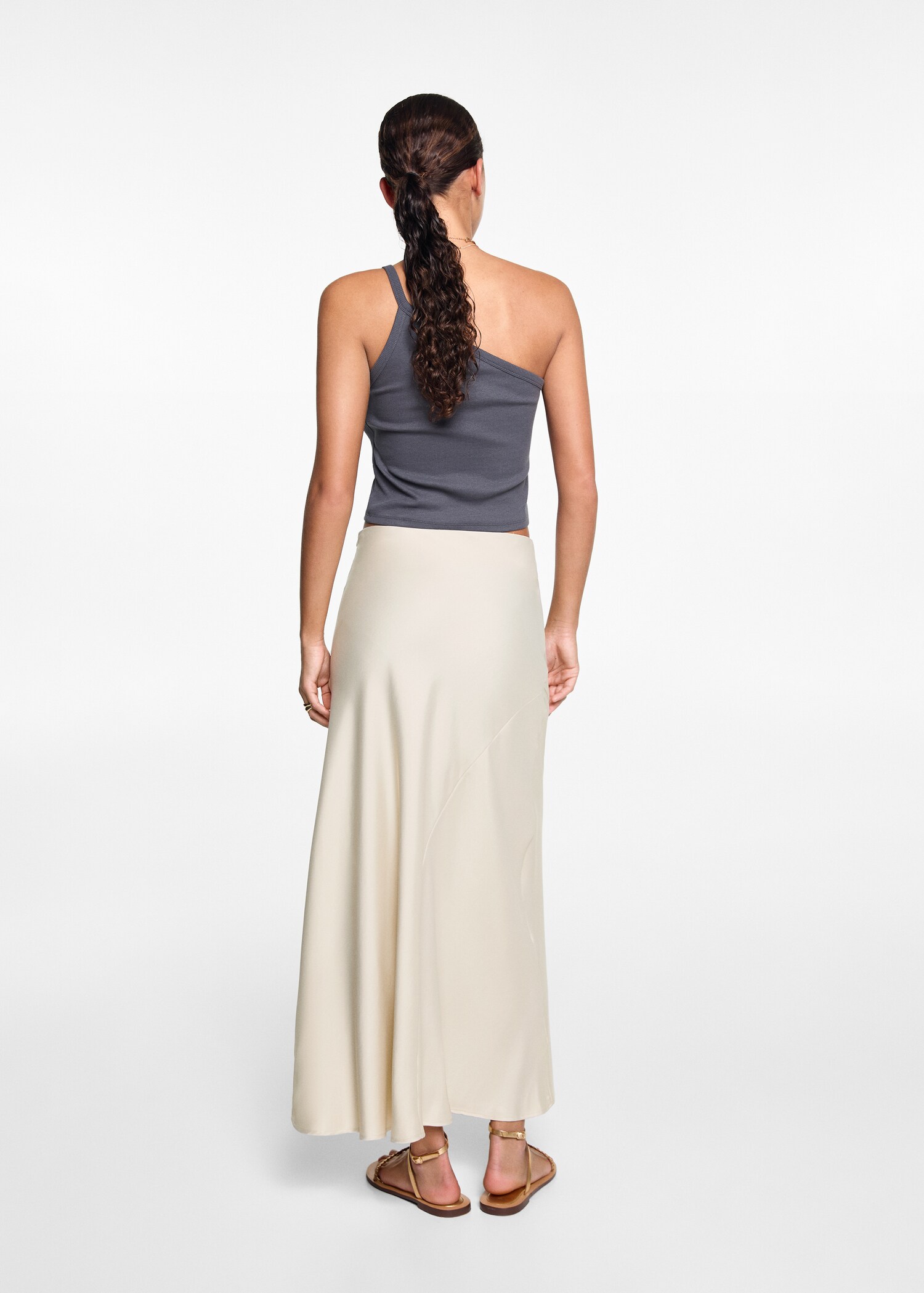 Satin long skirt - Reverse of the article
