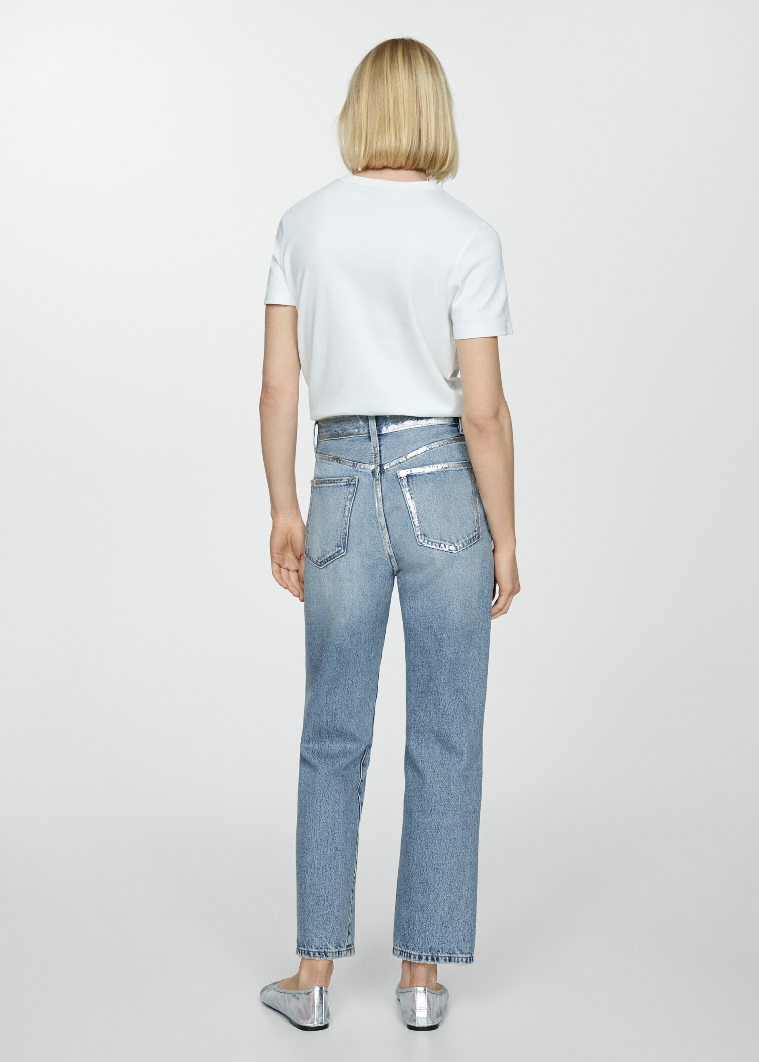 Straight-fit jeans with foil details - Reverse of the article